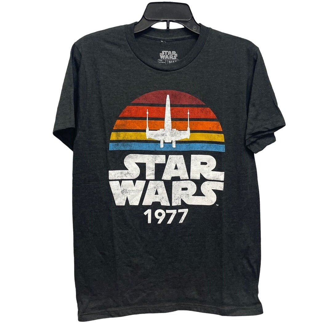 New Star Wars Mens Small X-Wing Starfighter 1977 Vintage Style Cotton Blend Tee