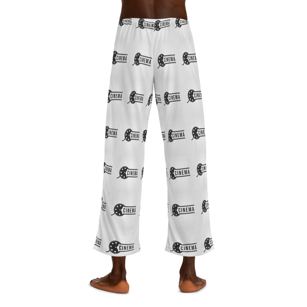 Cinema Film Reel Men’s Pajama Pants — Black & White Movie Night Lounge Pants