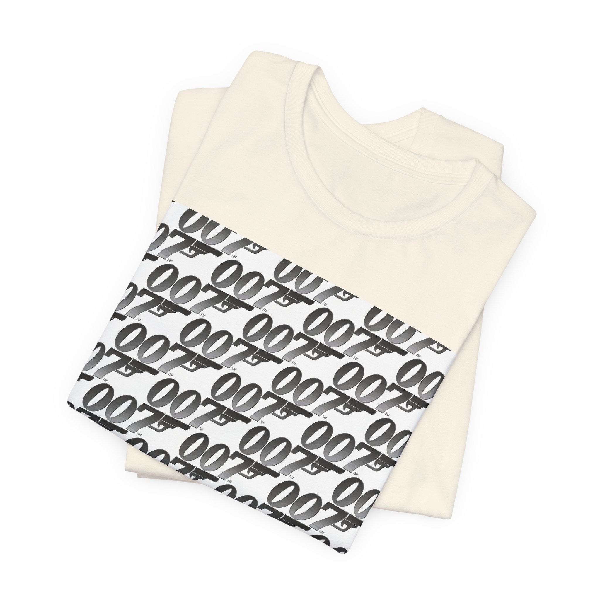 007 Pattern Graphic Tee — Repeating Spy Logo T-Shirt