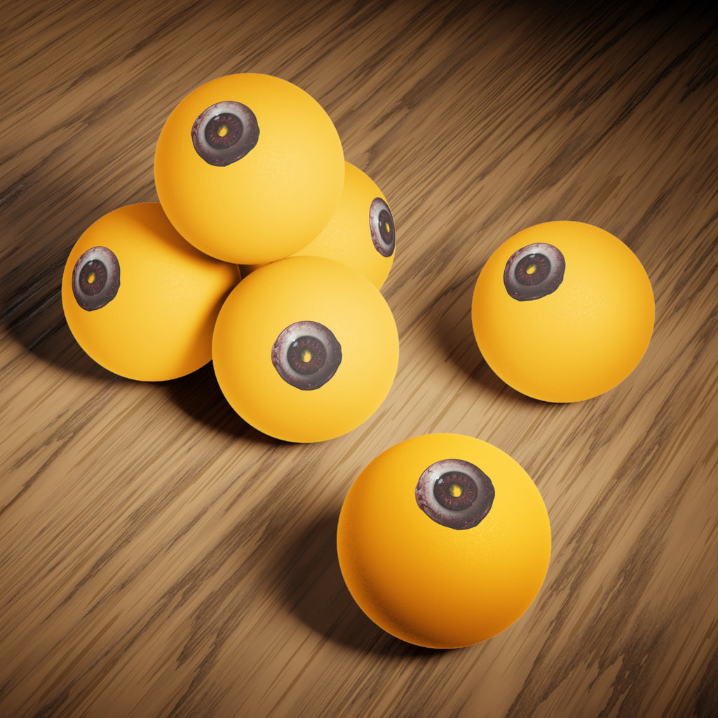 Eyeball Ping Pong Balls – Set of 6 Novelty Table Tennis Balls (Horror/Spooky Theme)