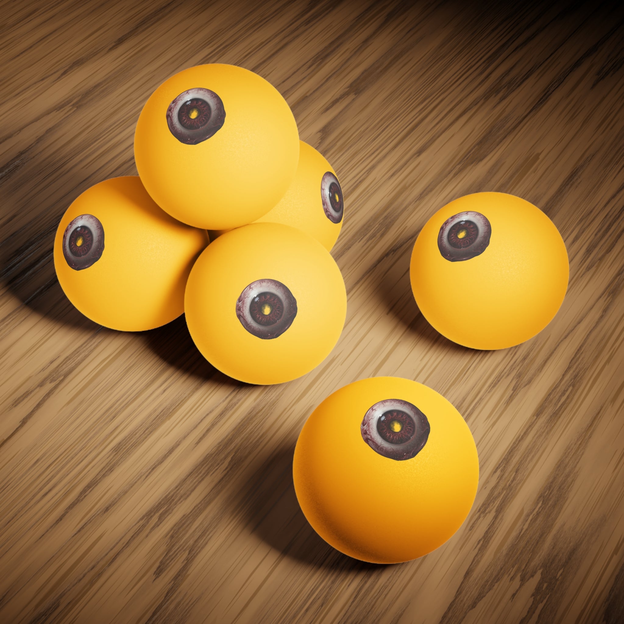 Eyeball Ping Pong Balls – Set of 6 Novelty Table Tennis Balls (Horror/Spooky Theme)