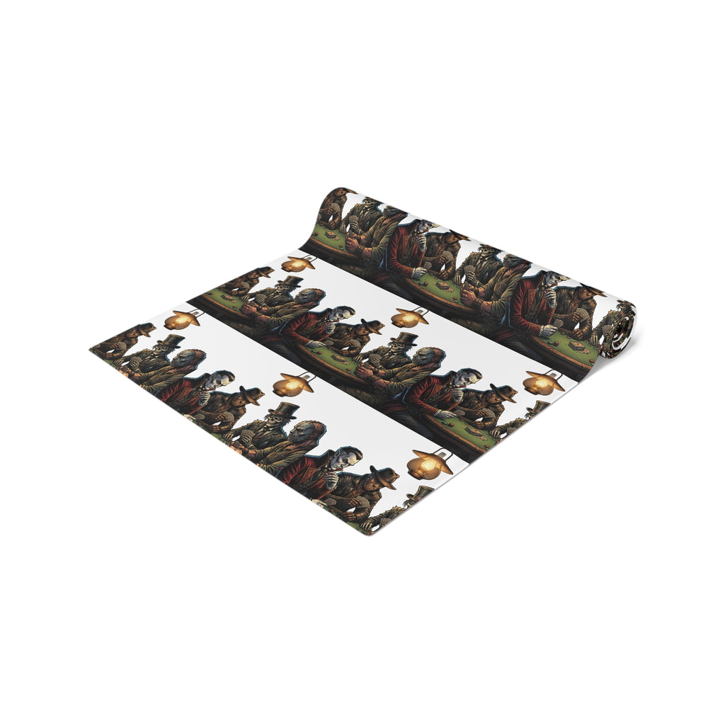 Medieval Feast Table Runner — Vintage Banquet Scene Cotton-Poly Runner