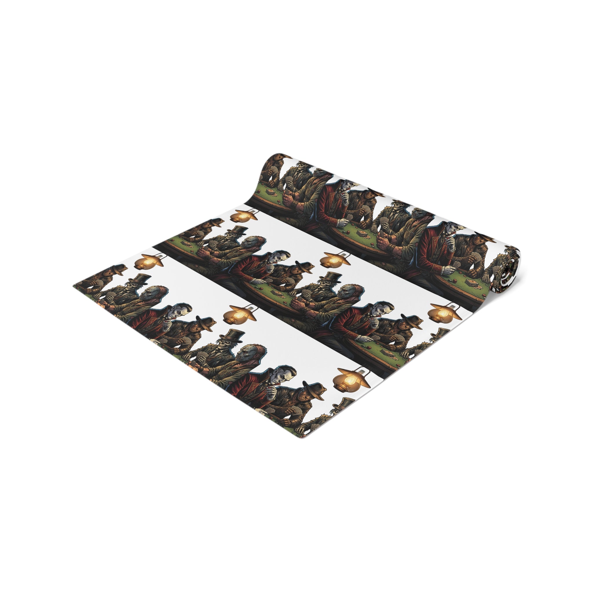 Medieval Feast Table Runner — Vintage Banquet Scene Cotton-Poly Runner