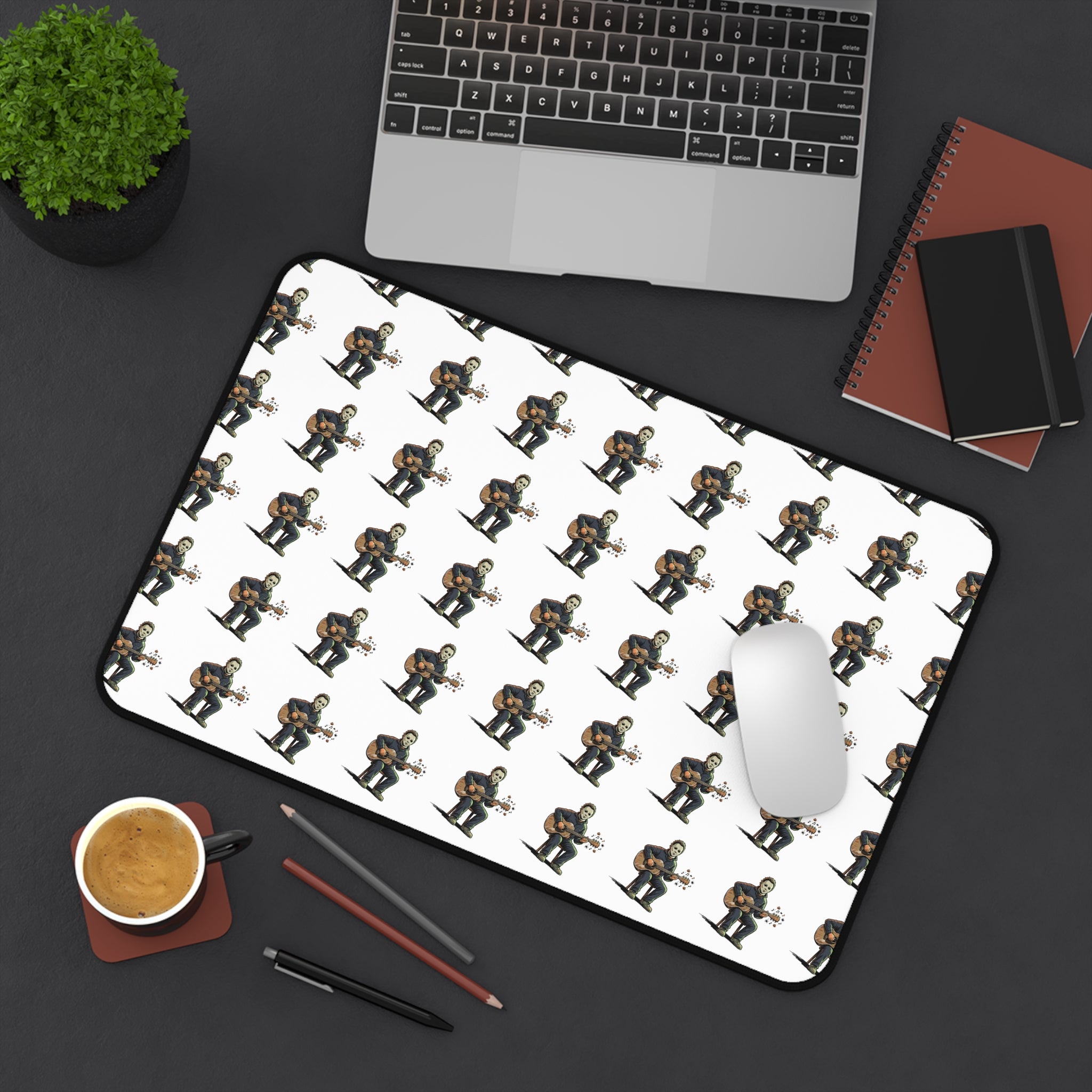 Guitarist Pattern Desk Mat — Musician Guitar Player Mouse Pad