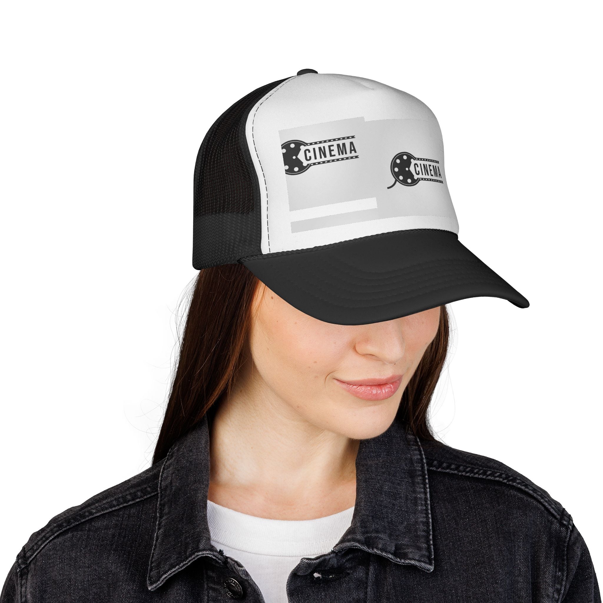 Cinema Reel Trucker Cap — Vintage Movie Ticket Logo Hat