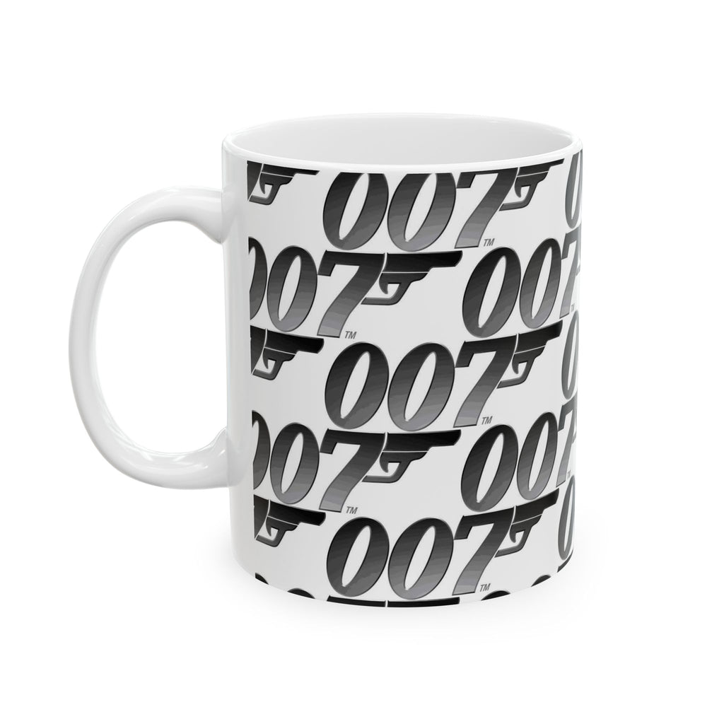 007 Gun Logo Ceramic Mug — Spy Movie Fan Coffee Cup (11oz, 15oz)