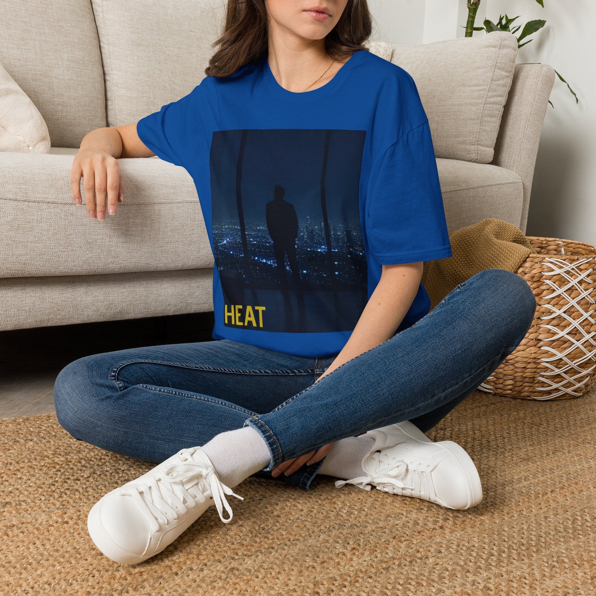 Night Window T-Shirt — Silhouette Over Cityscape Graphic Tee