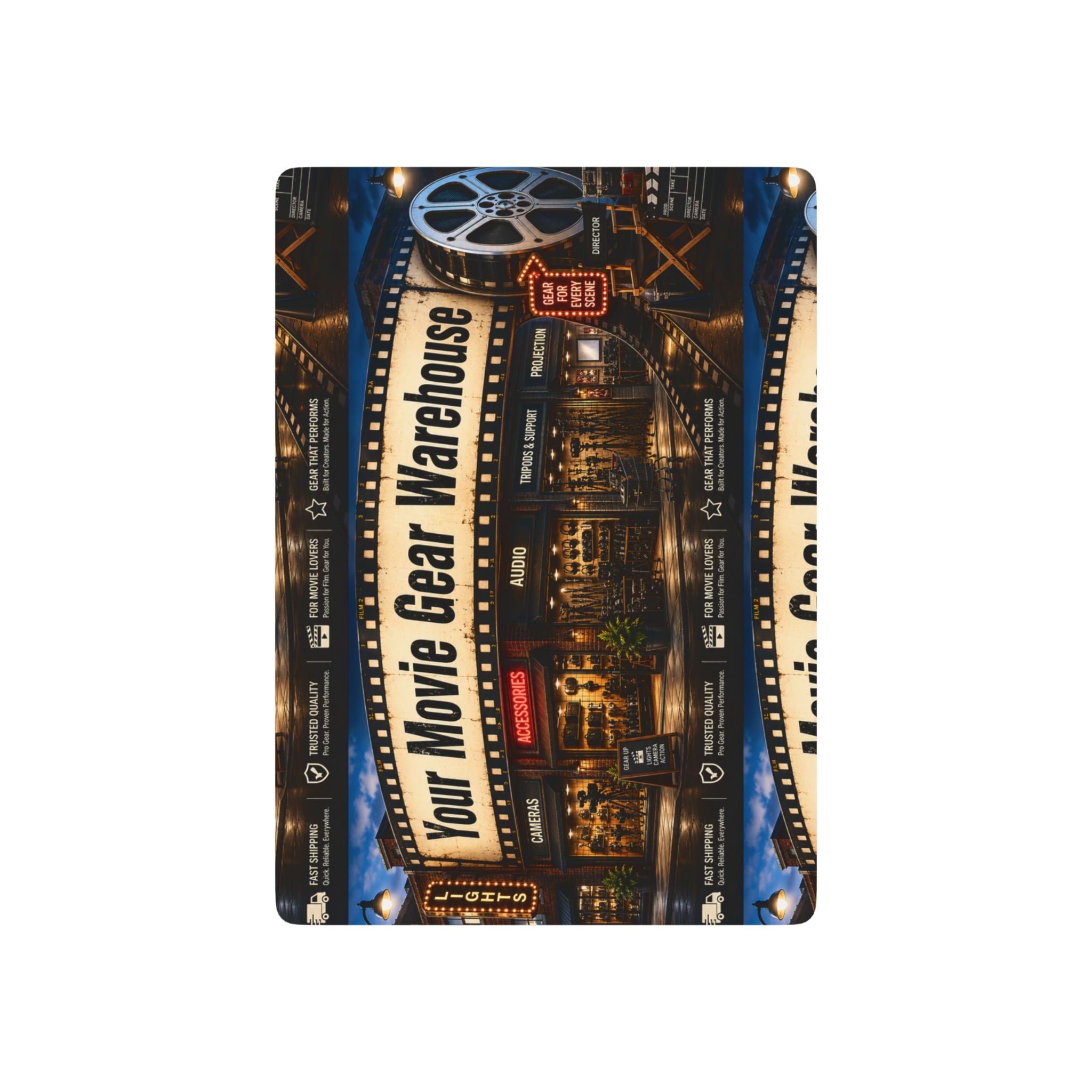 Vintage Movie Theater Poker Playing Cards — Custom Back Design
