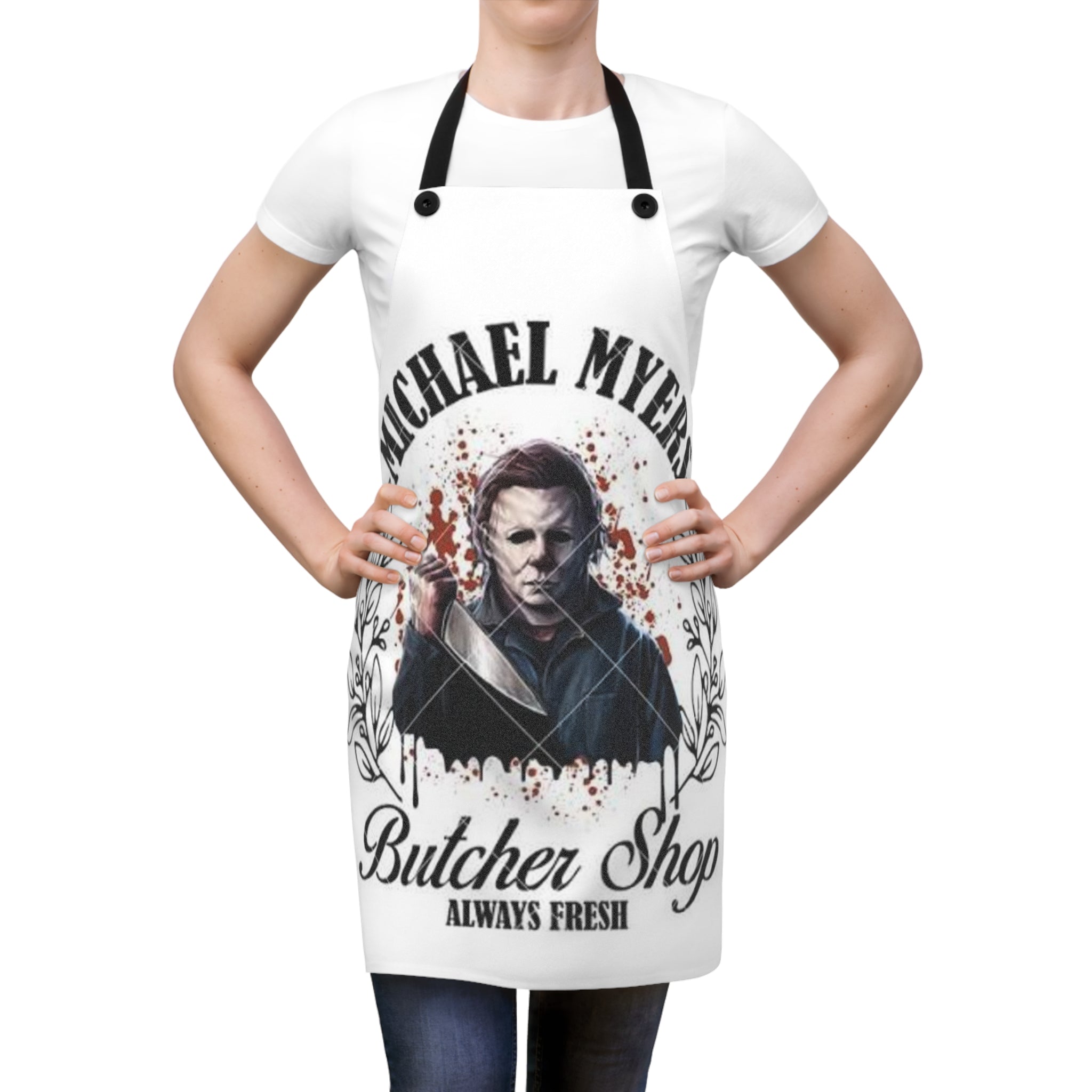 Apron — Michael Myers Butcher Shop "Always Fresh" Horror Kitchen Apron