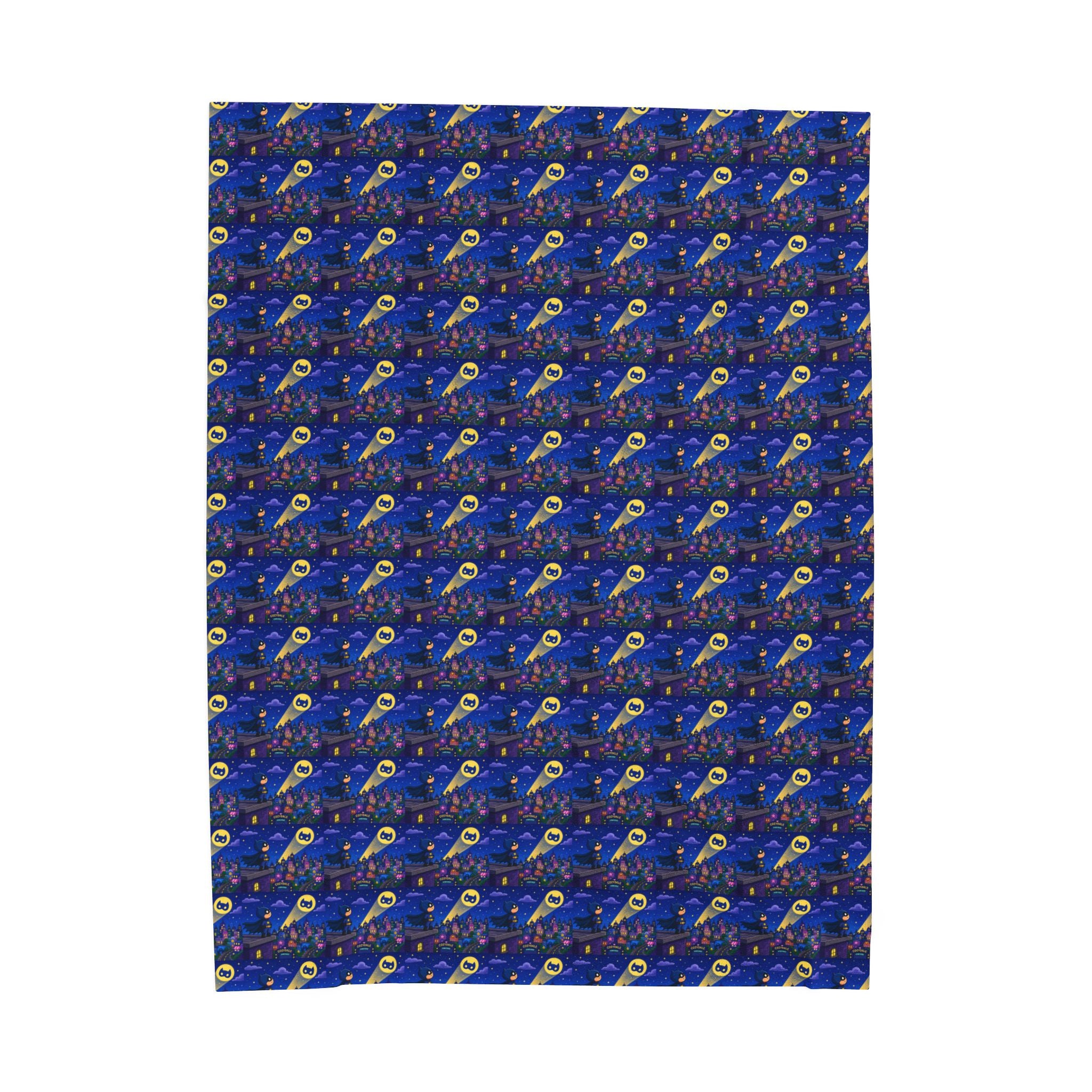 Velveteen Plush Blanket — Blue Space Rocket Pattern Cozy Throw for Kids & Space Fans