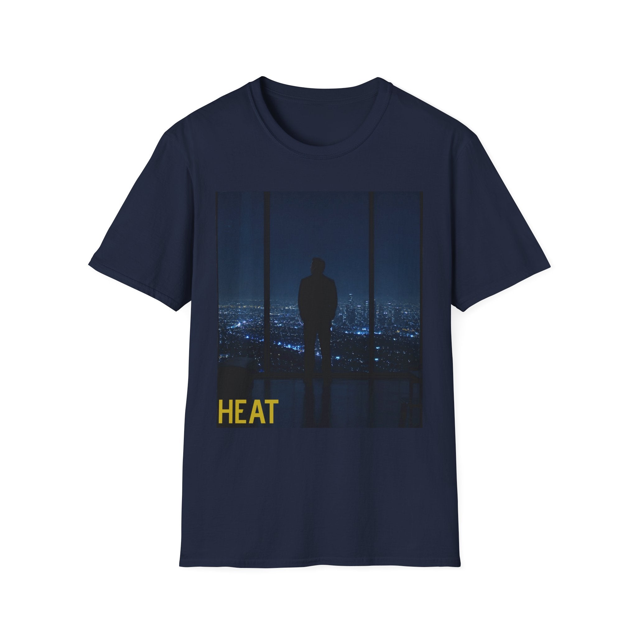 Night Window T-Shirt — Silhouette Over Cityscape Graphic Tee