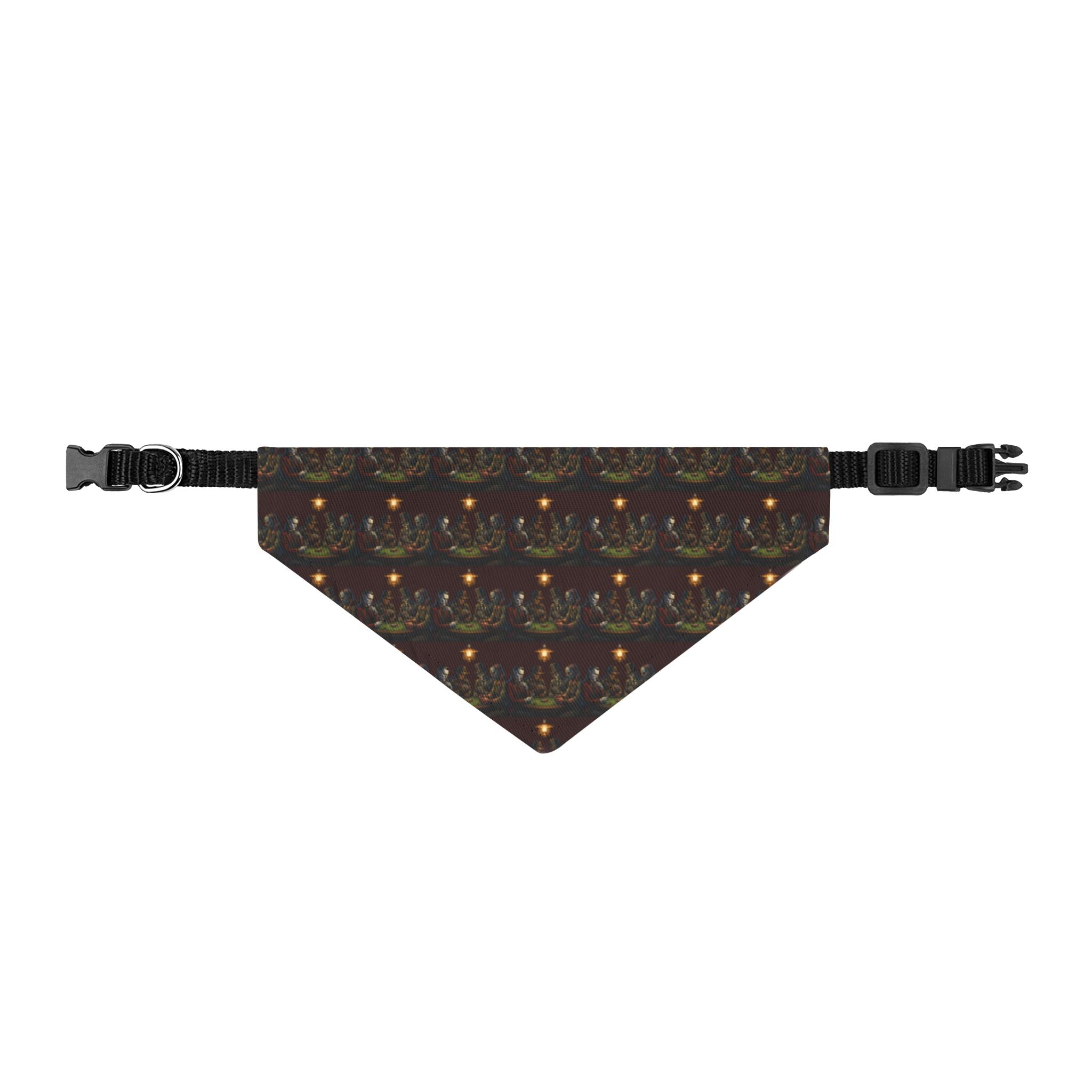 Halloween Candle Clip-On Pet Bandana — Spooky Pumpkin Dog Collar Accessory