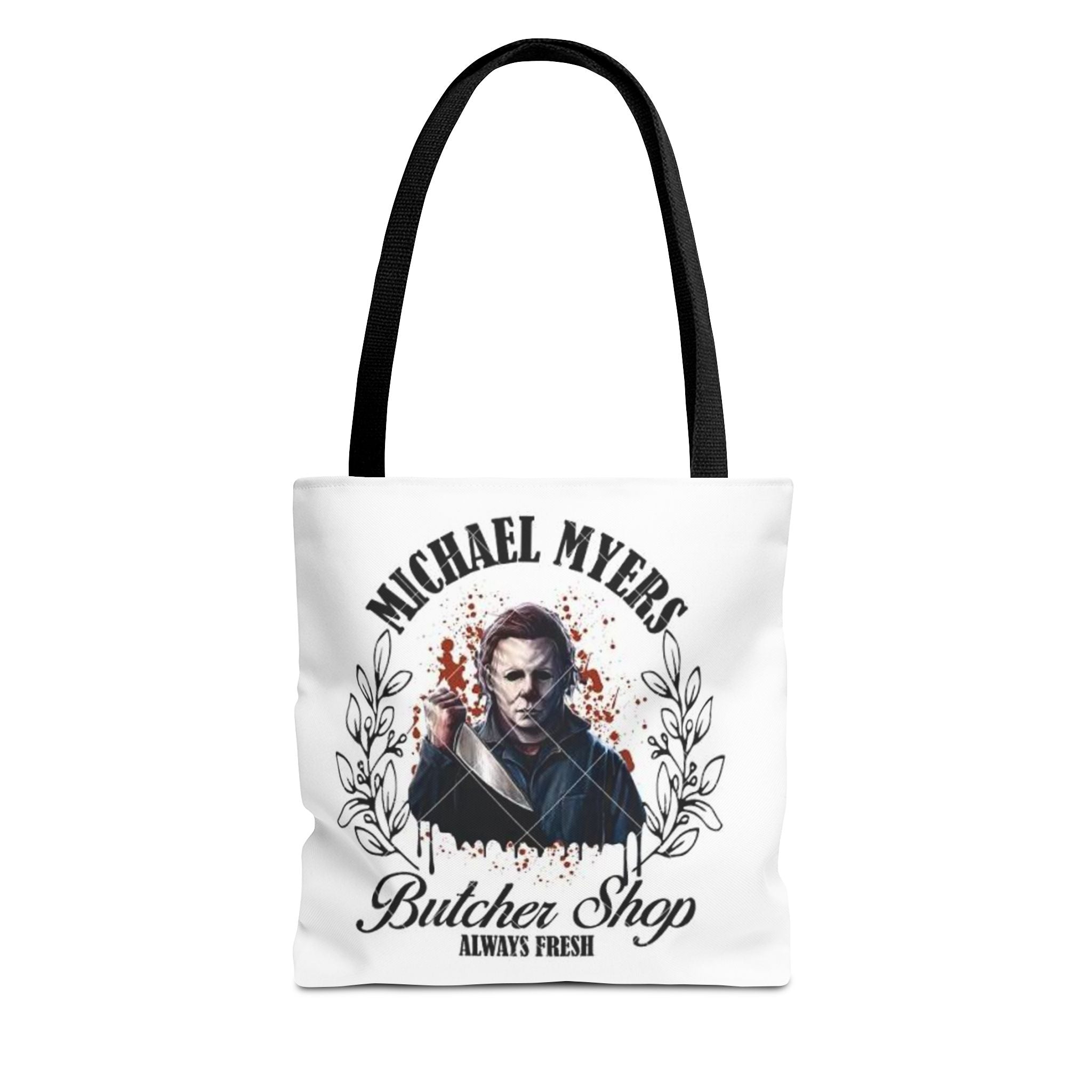 Horror Butcher Shop Tote Bag — Vintage Killer Design "Butcher Shop Always Fresh"