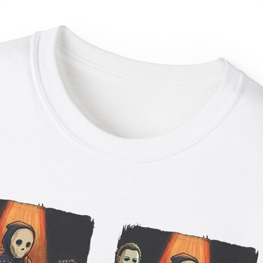 Skeleton Guitar Quartet T‑Shirt — Retro Vintage Horror Band Tee