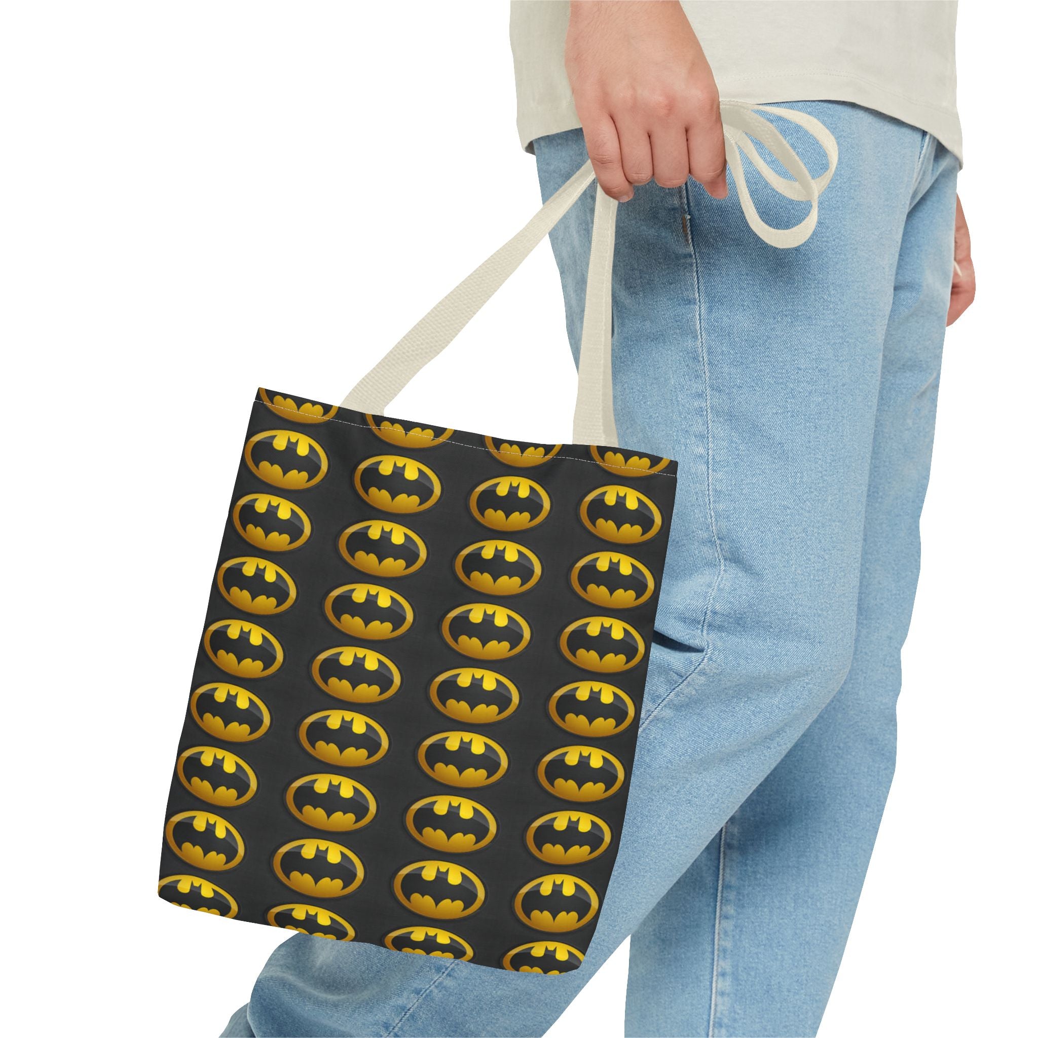 Batman Pattern Tote Bag — All-Over Print Superhero Shopper