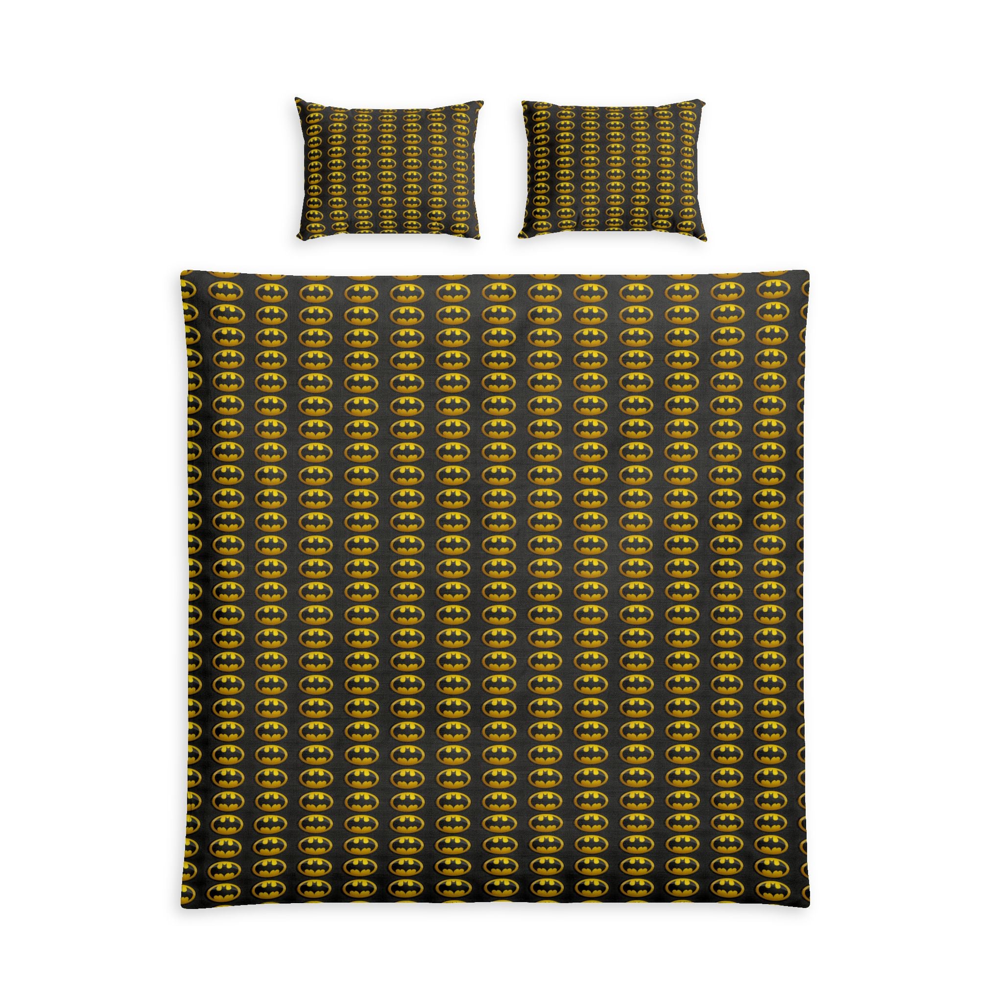 Batman Logo Cotton Duvet Cover Set — Superhero Bedding for Kids & Fans