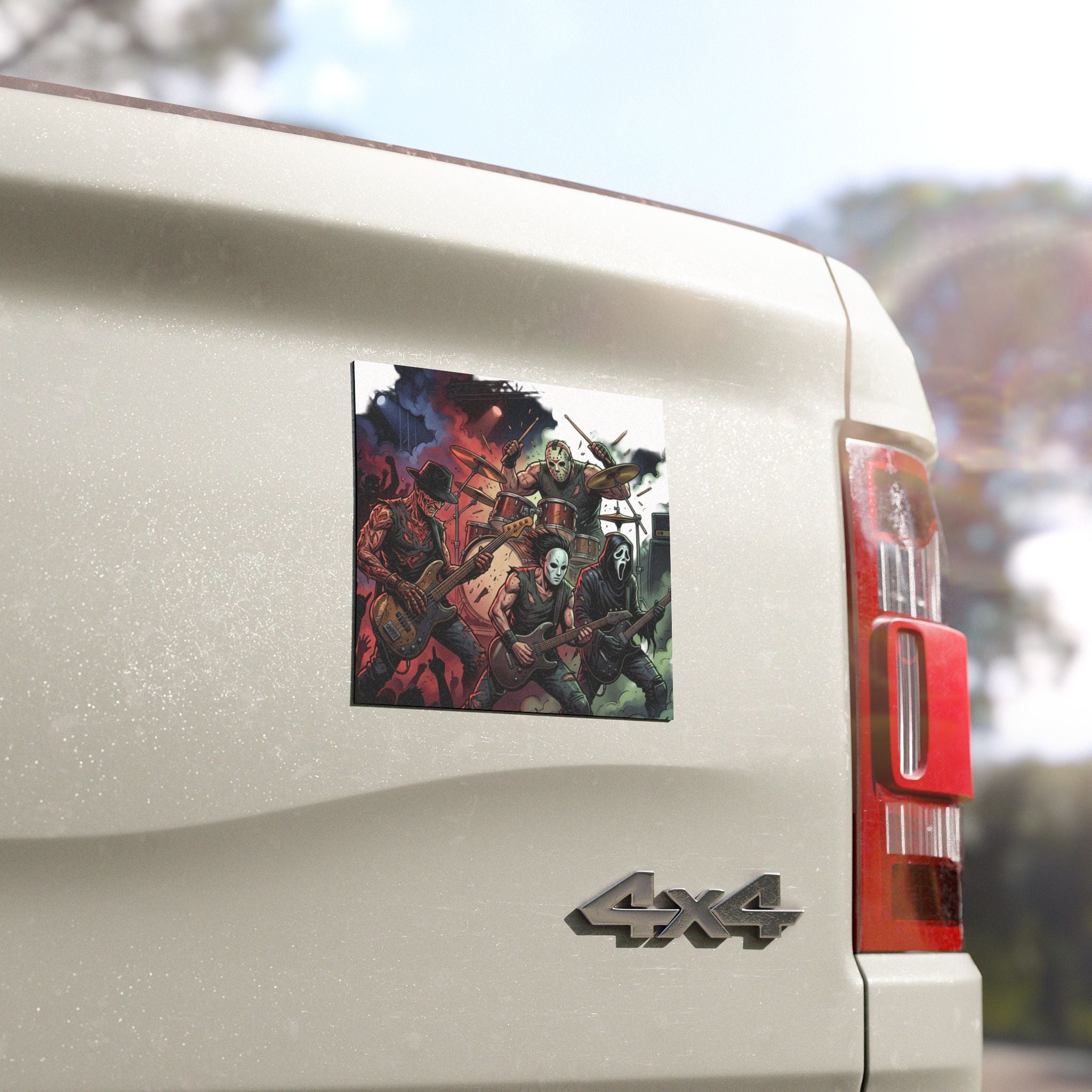 Car Magnet — Horror Masked Rock Band Illustration