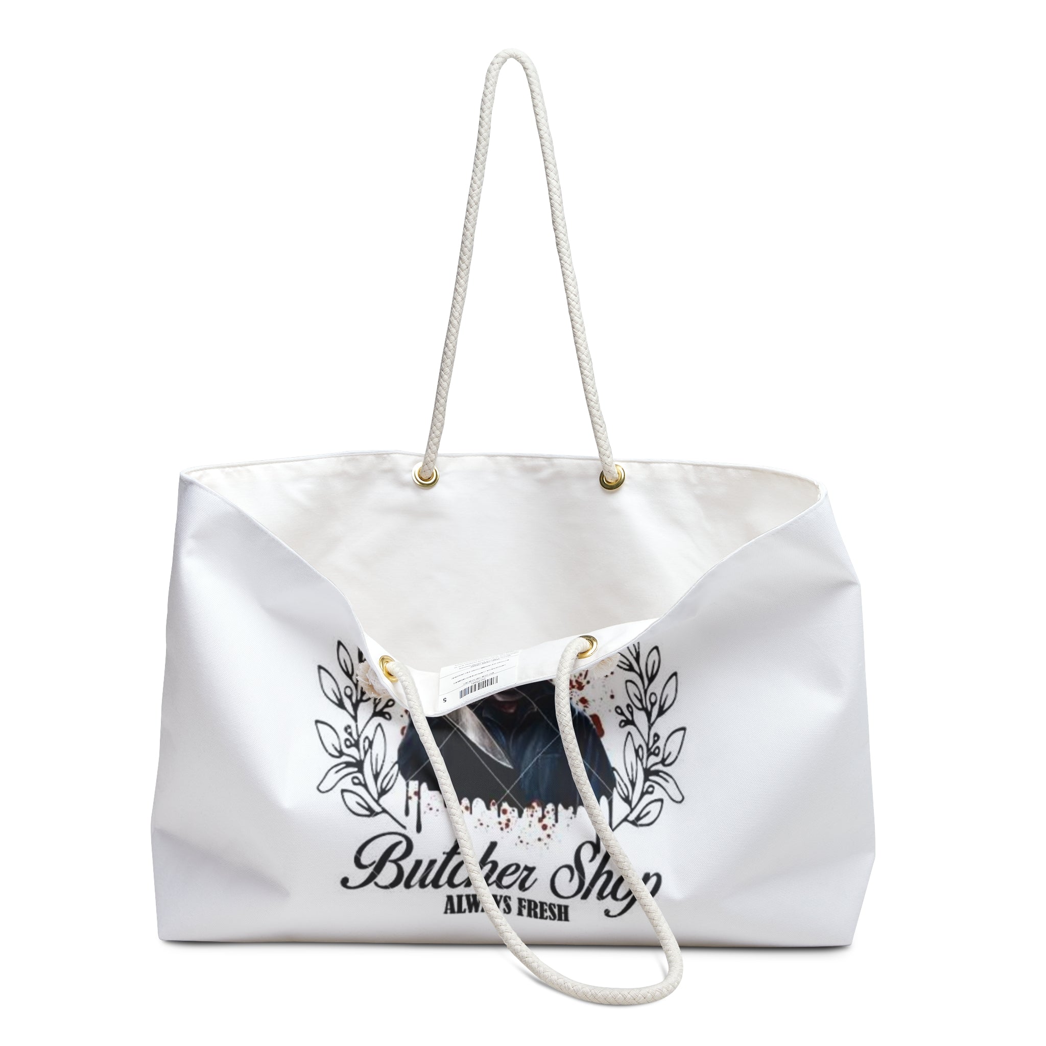 Horror Movie Butcher Shop Weekender Bag — 'Butcher Shop Always Fresh' Travel Tote