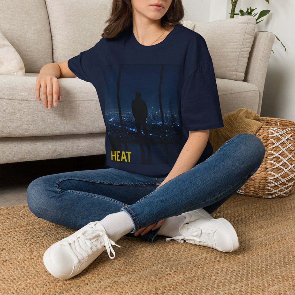 Night Window T-Shirt — Silhouette Over Cityscape Graphic Tee