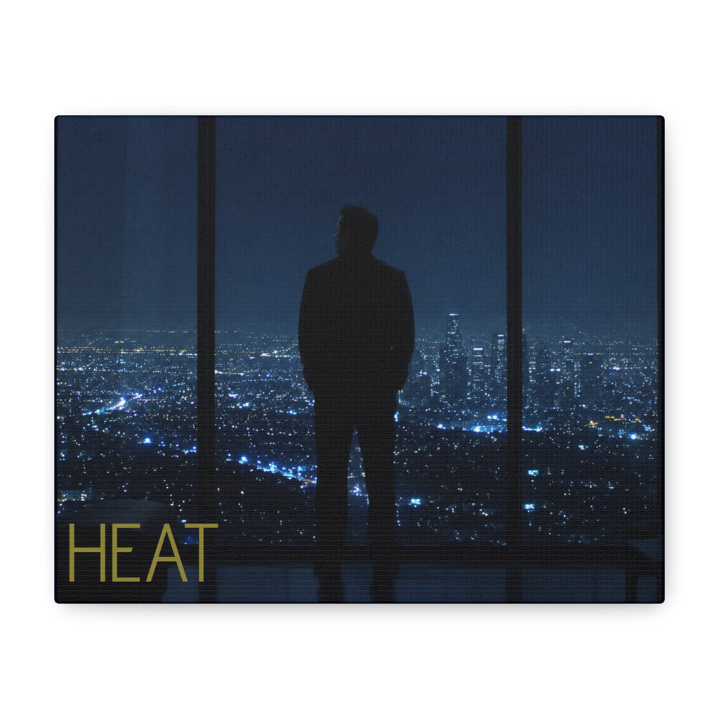 Heat Matte Canvas Wall Art – Silhouette Cityscape Night Scene