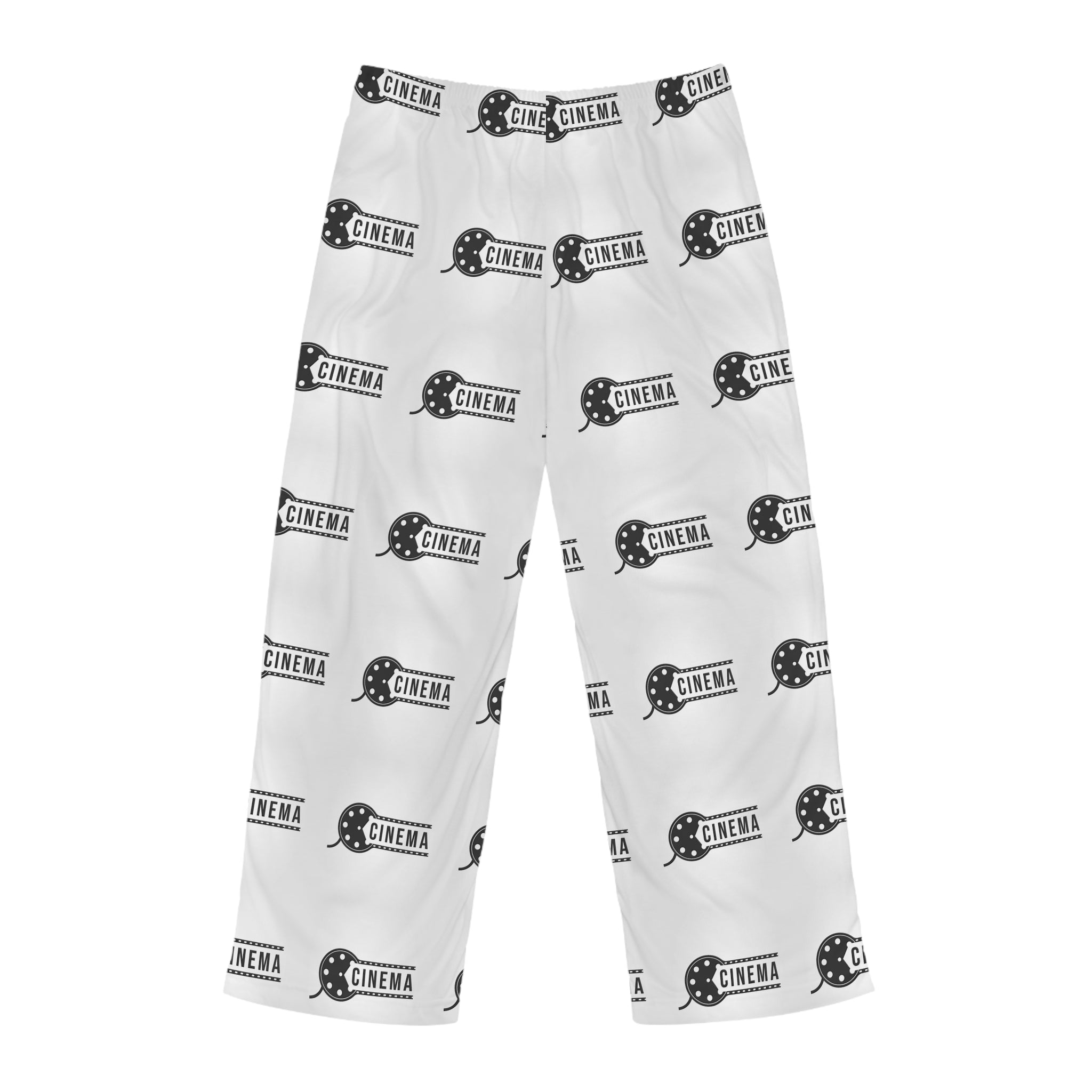 Cinema Film Reel Men’s Pajama Pants — Black & White Movie Night Lounge Pants