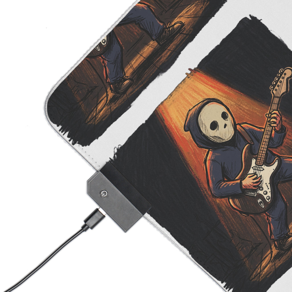 LED Gaming Mouse Pad — Skeleton Guitarist RGB Desk Mat