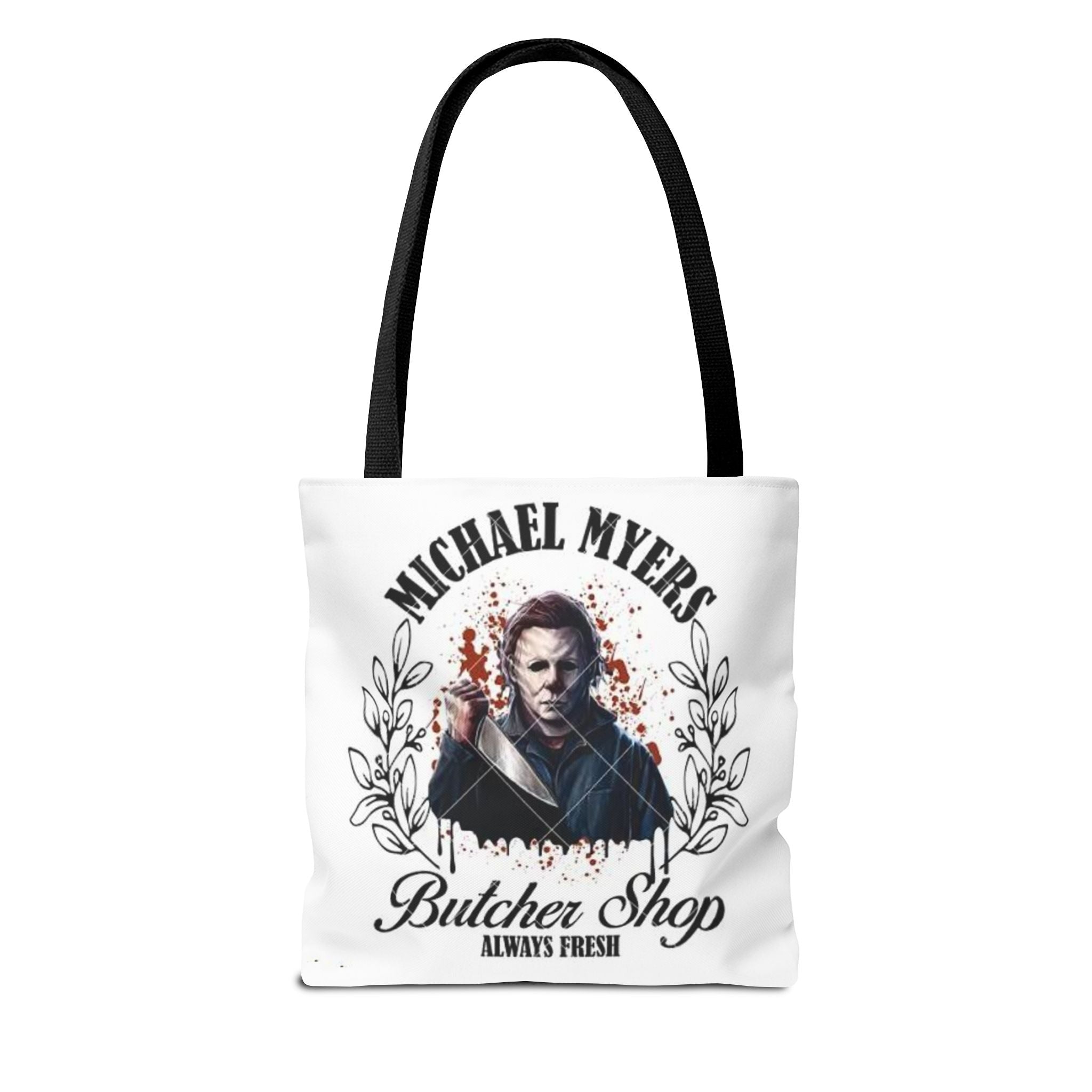 Horror Butcher Shop Tote Bag — Vintage Killer Design "Butcher Shop Always Fresh"