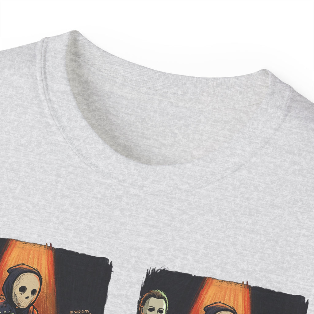 Skeleton Guitar Quartet T‑Shirt — Retro Vintage Horror Band Tee