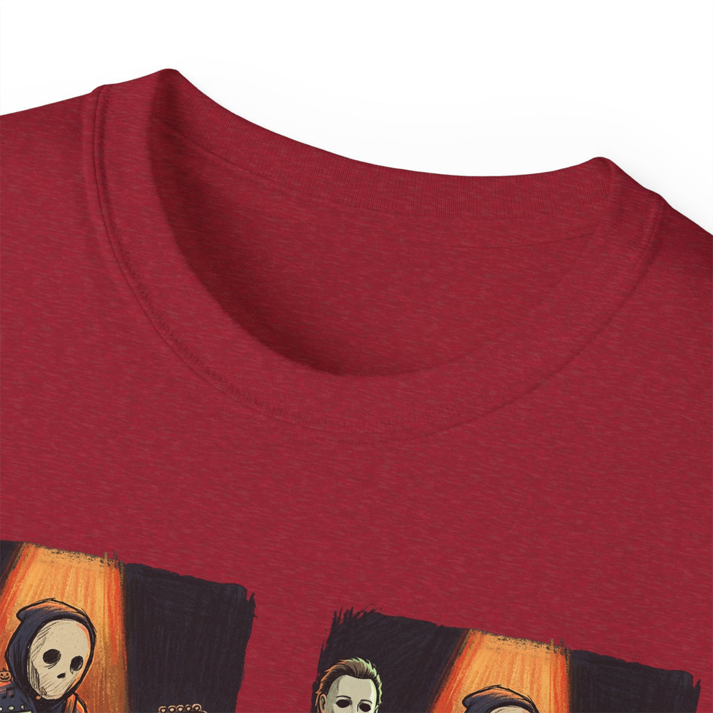 Skeleton Guitar Quartet T‑Shirt — Retro Vintage Horror Band Tee