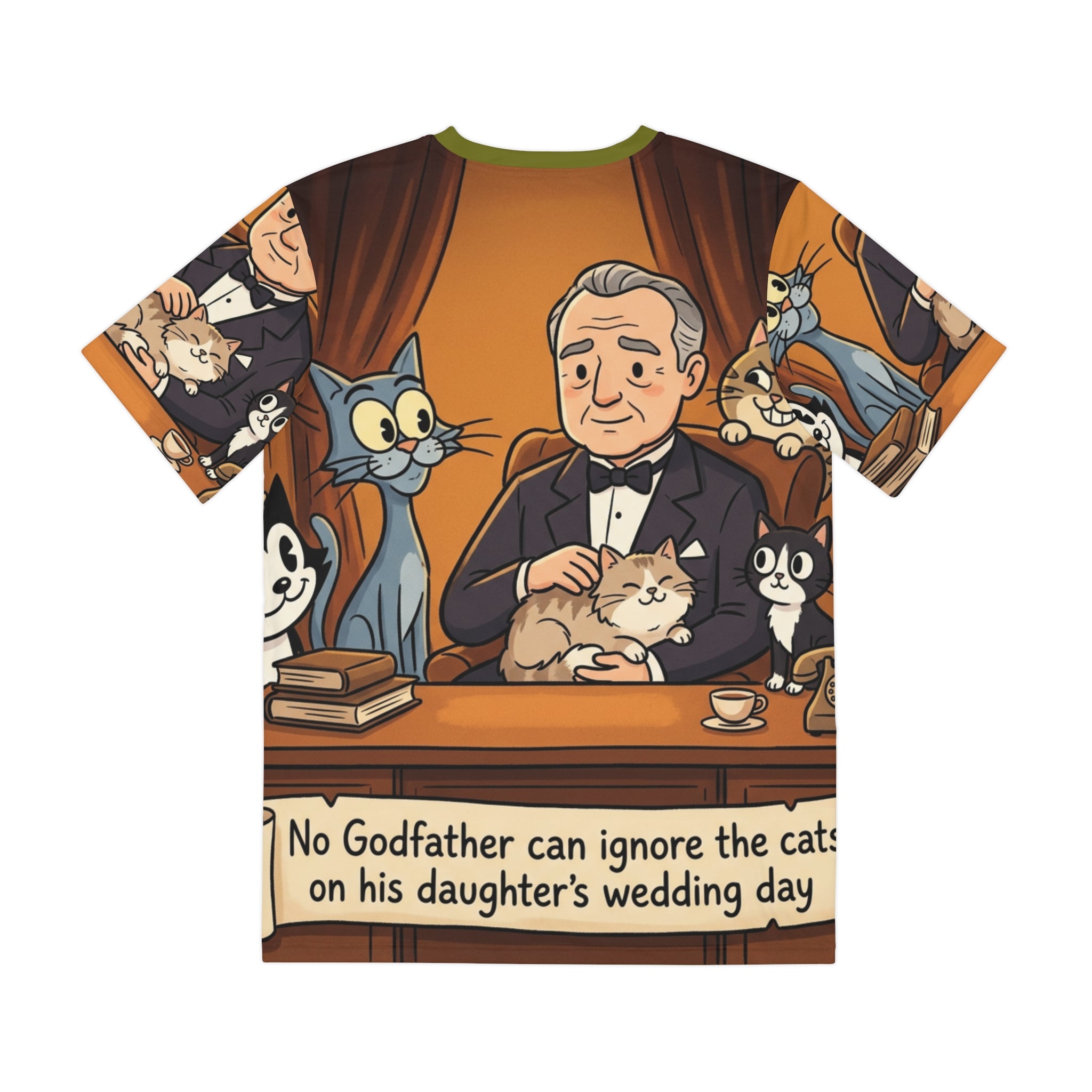 Godfather Cat Tee — "No Godfather Can Ignore the Cats on His Daughter's Wedding Day"