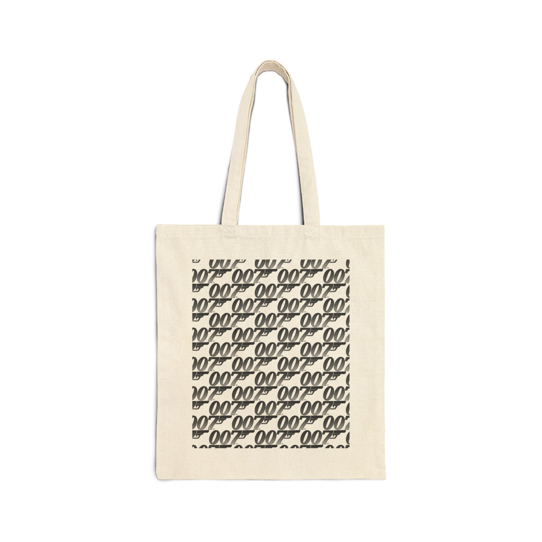 Tote Bag — Retro Script Pattern Repeating '000' Cotton Canvas Tote