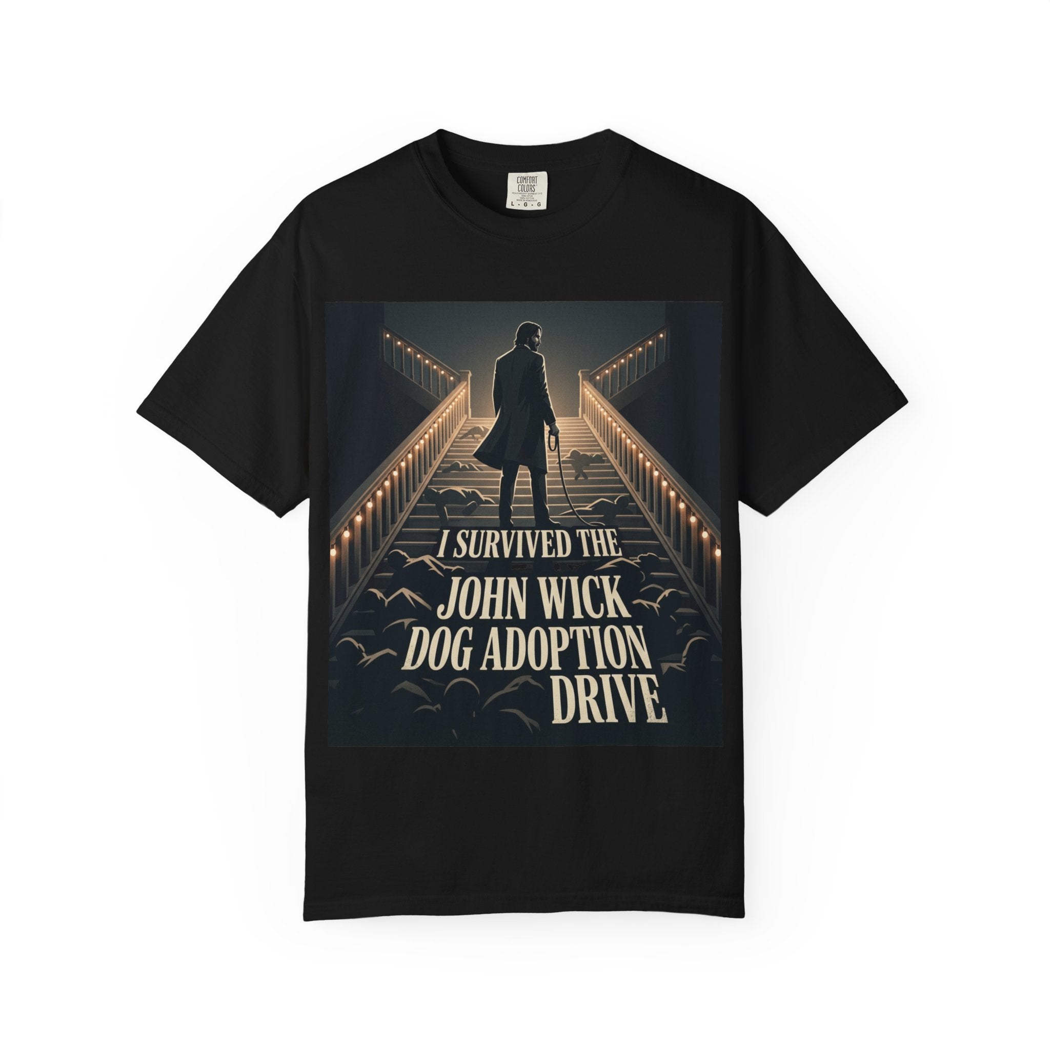 John Wick Dog Adoption Drive T-Shirt — "I Survived the John Wick Dog Adoption Drive" Graphic Tee