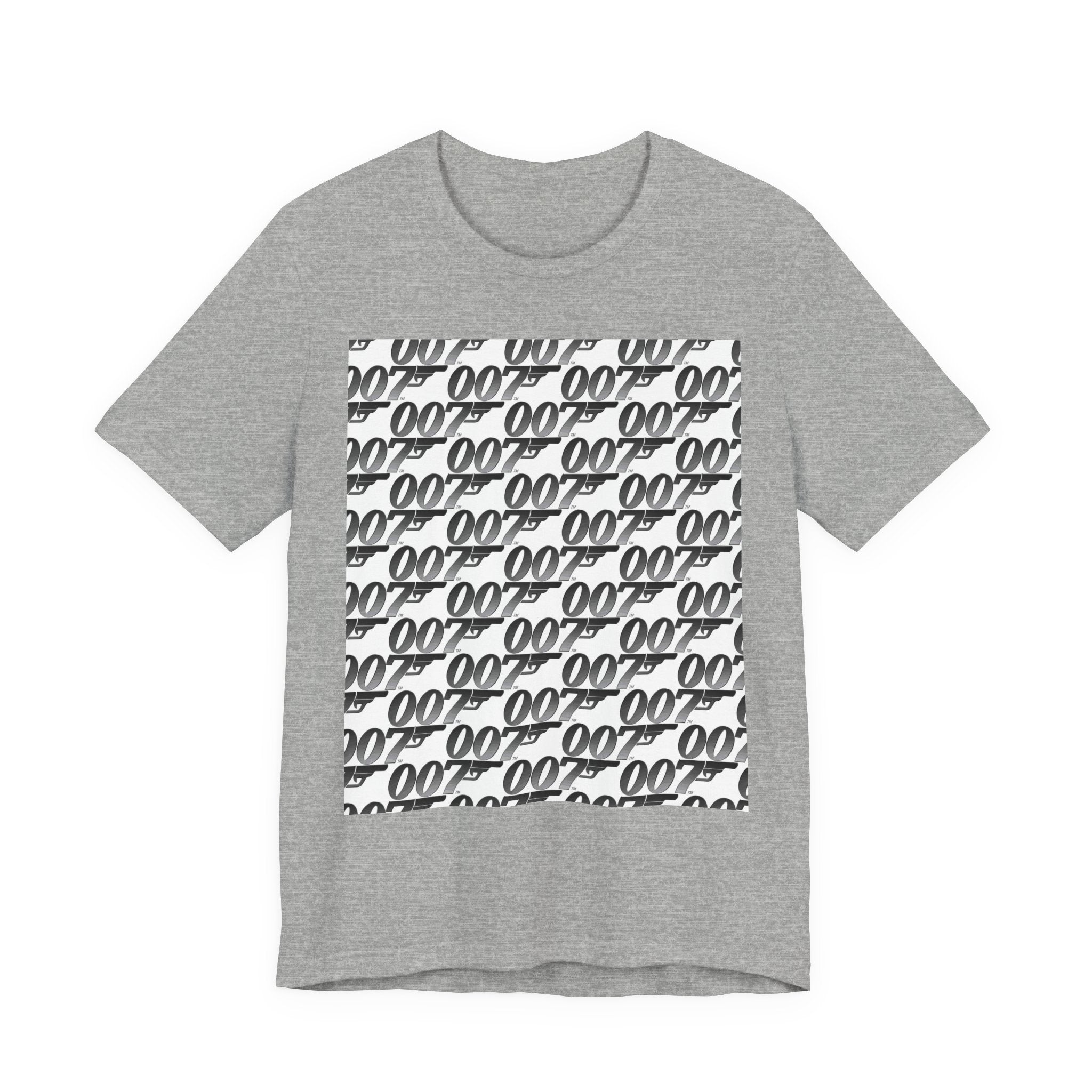 007 Pattern Graphic Tee — Repeating Spy Logo T-Shirt