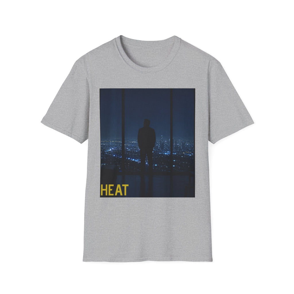Night Window T-Shirt — Silhouette Over Cityscape Graphic Tee