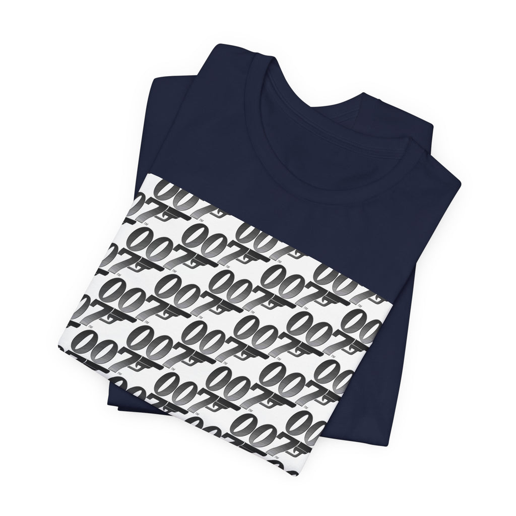 007 Pattern Graphic Tee — Repeating Spy Logo T-Shirt