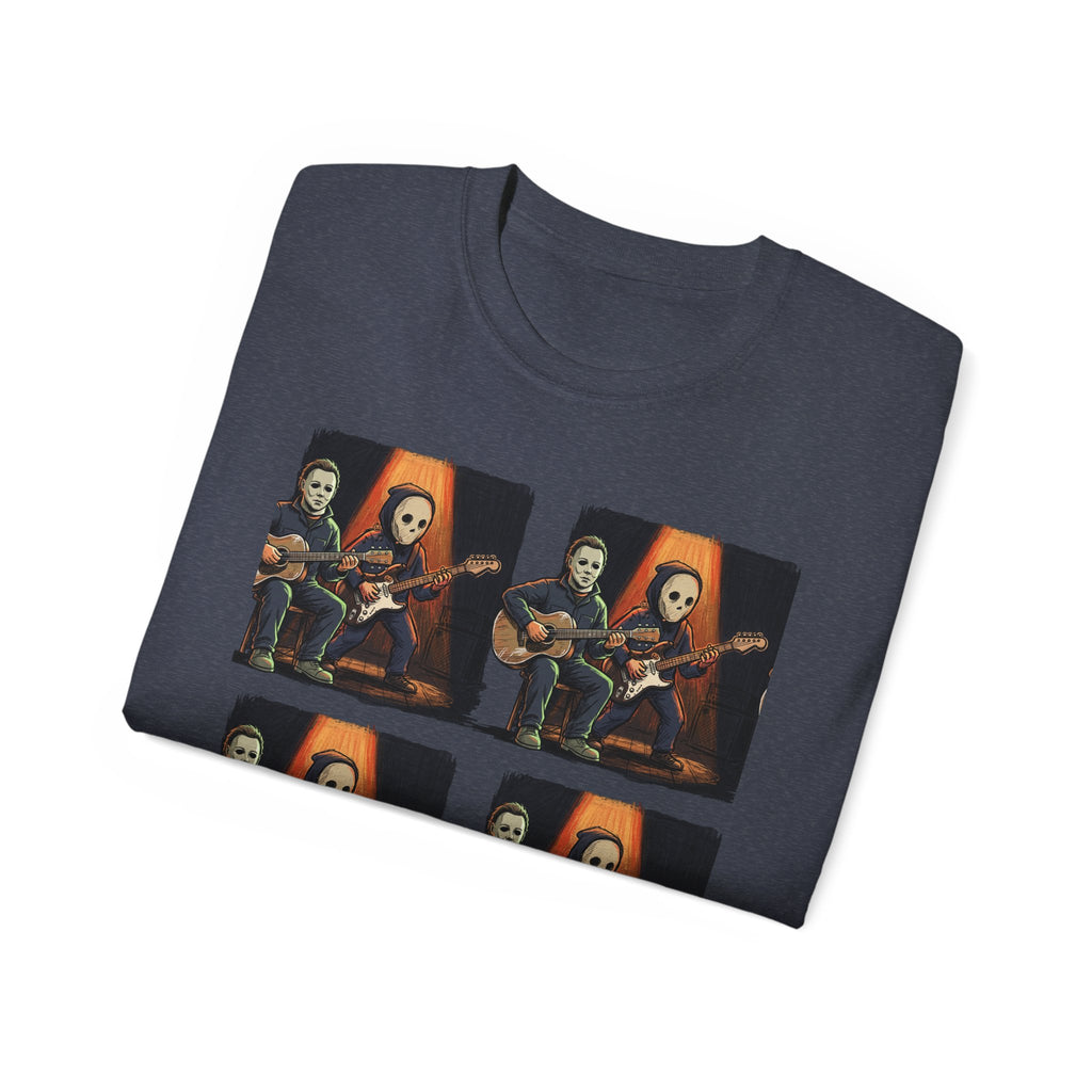 Skeleton Guitar Quartet T‑Shirt — Retro Vintage Horror Band Tee