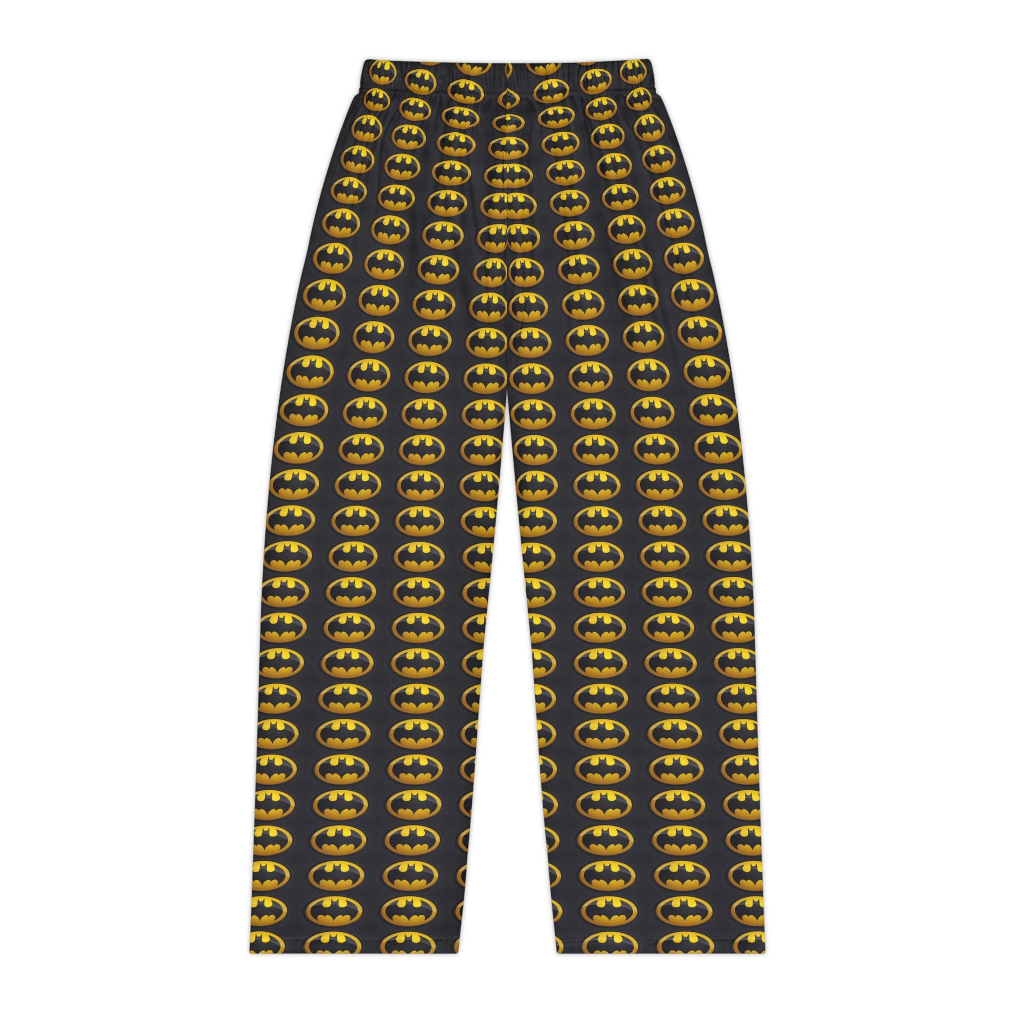 Batman Logo Women's Pajama Pants — All-Over Print Cotton Lounge Sleepwear