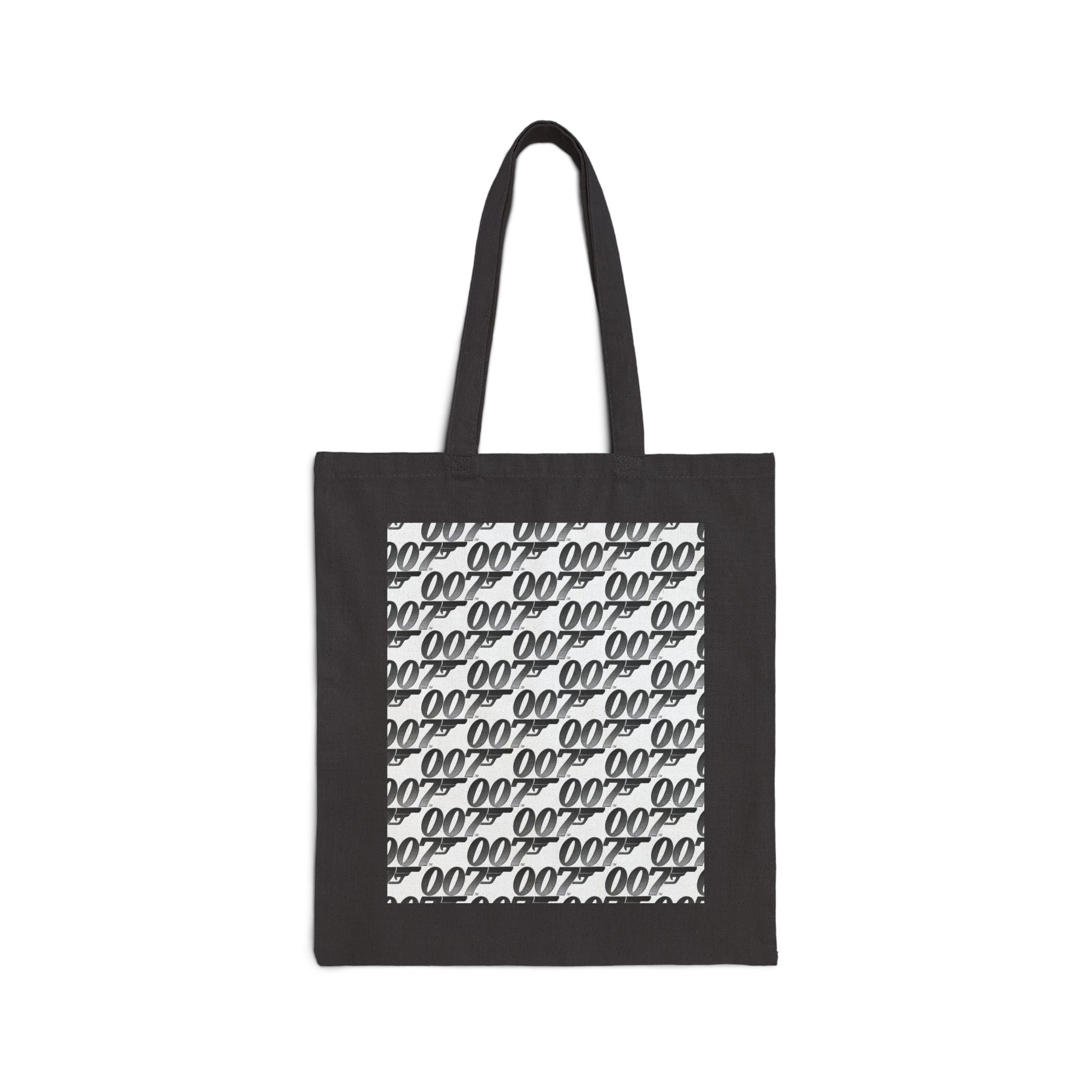 Tote Bag — Retro Script Pattern Repeating '000' Cotton Canvas Tote