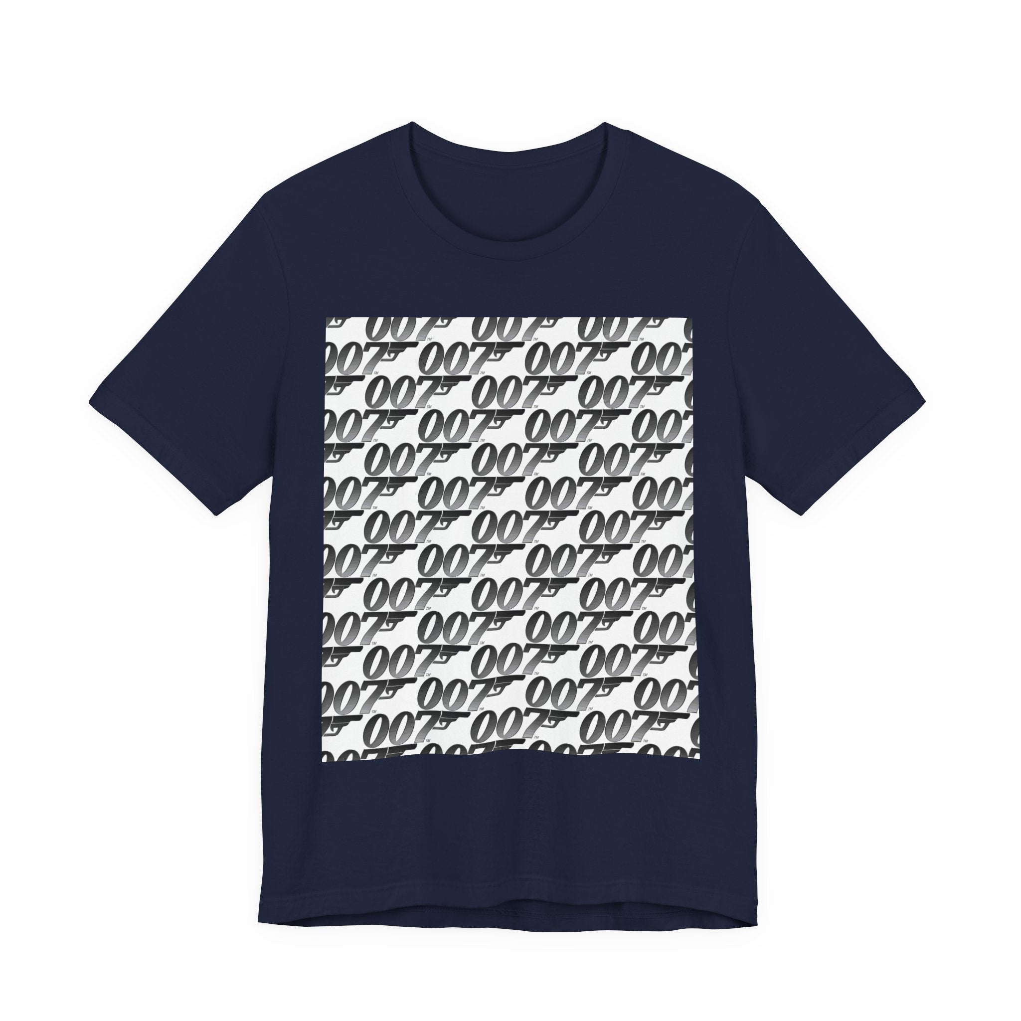 007 Pattern Graphic Tee — Repeating Spy Logo T-Shirt