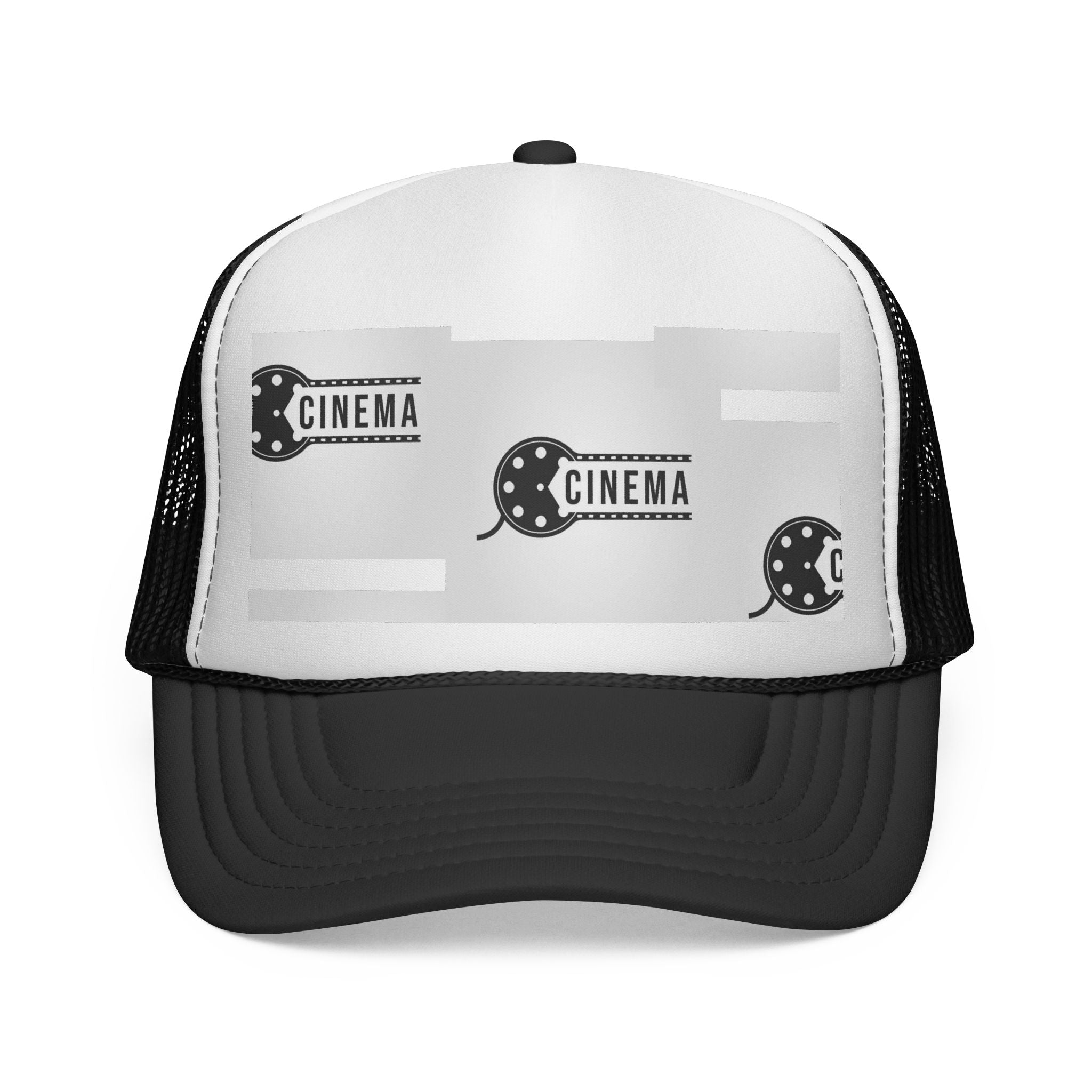 Cinema Reel Trucker Cap — Vintage Movie Ticket Logo Hat