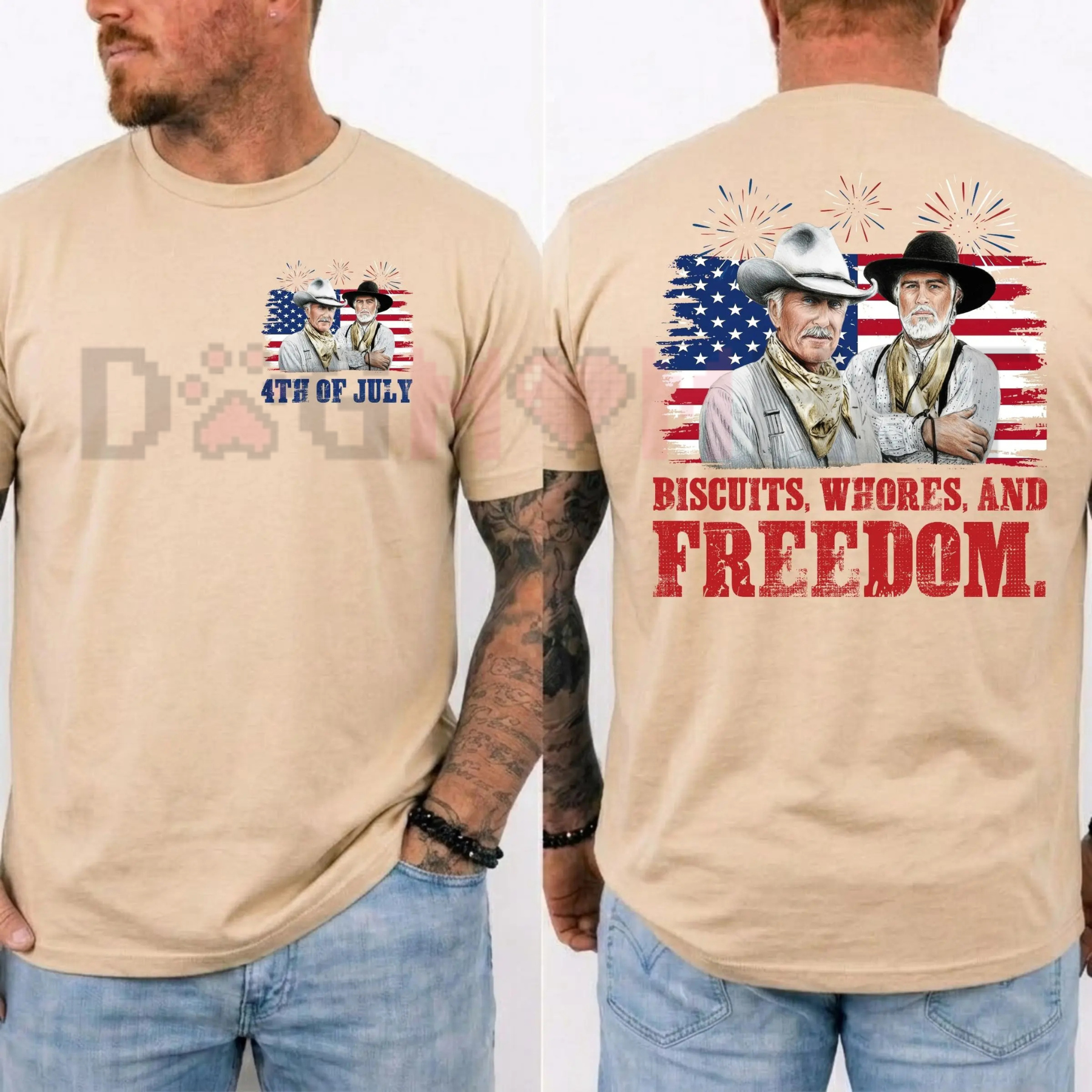 Vintage "Biscuits And Whores" Western Movie T-Shirt