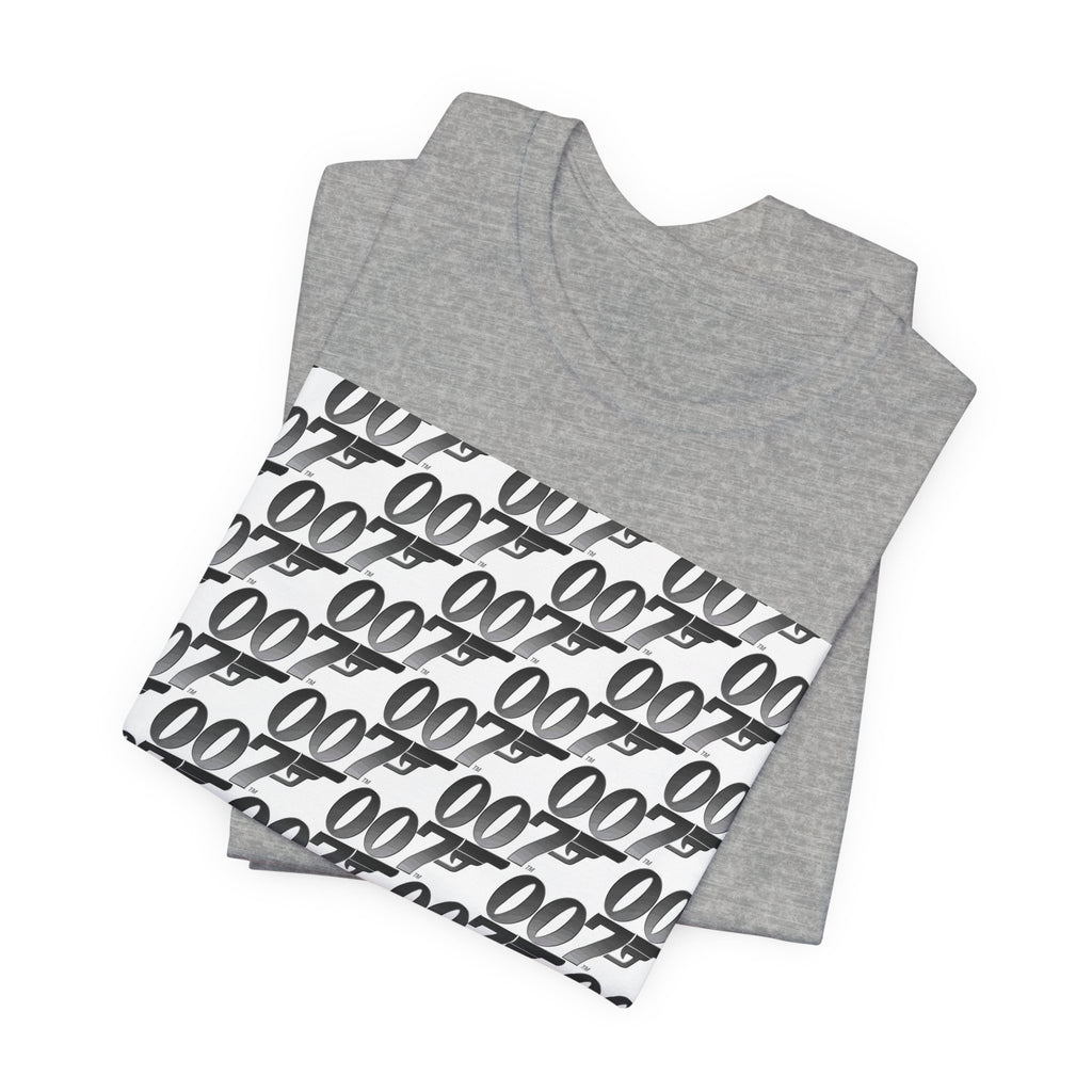 007 Pattern Graphic Tee — Repeating Spy Logo T-Shirt
