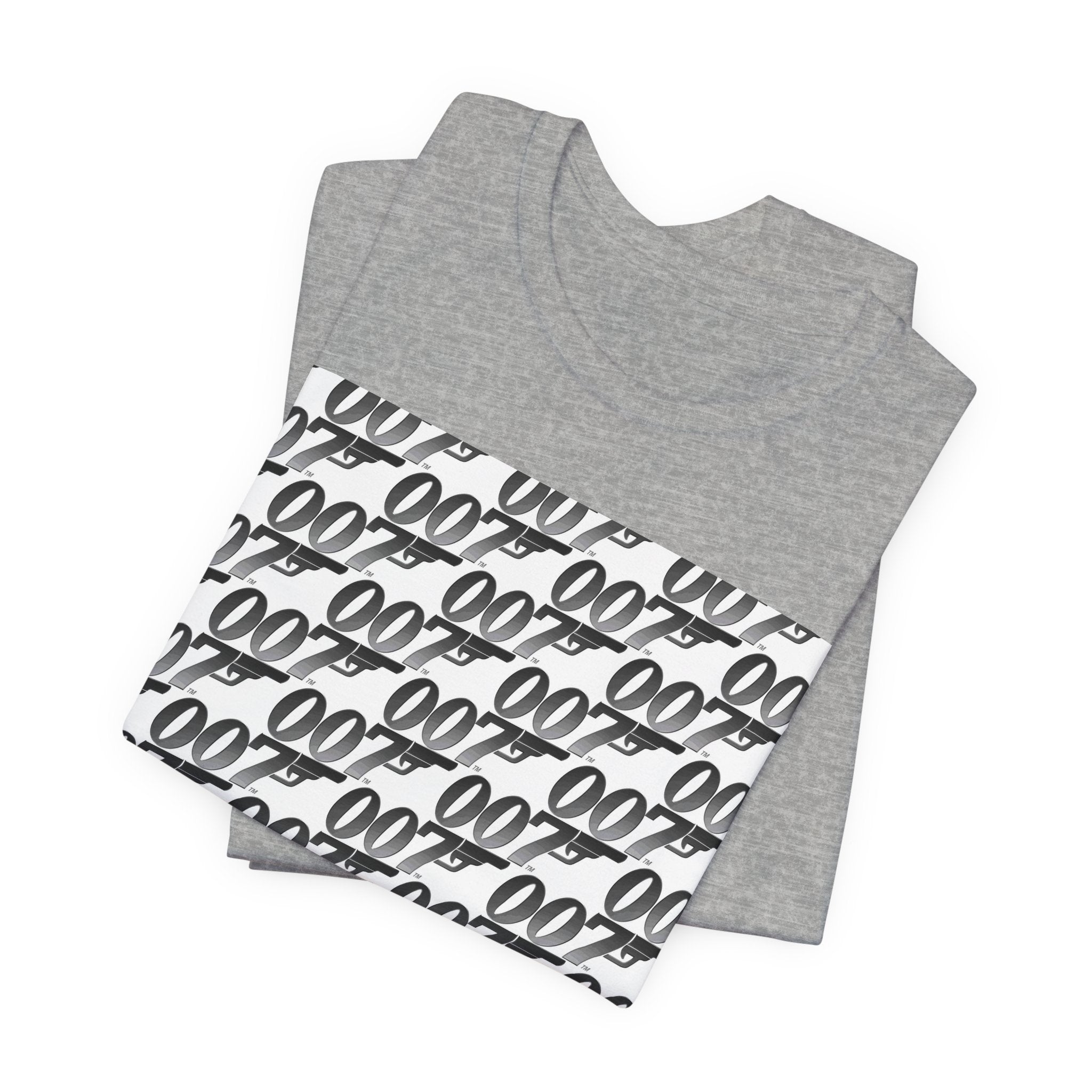 007 Pattern Graphic Tee — Repeating Spy Logo T-Shirt
