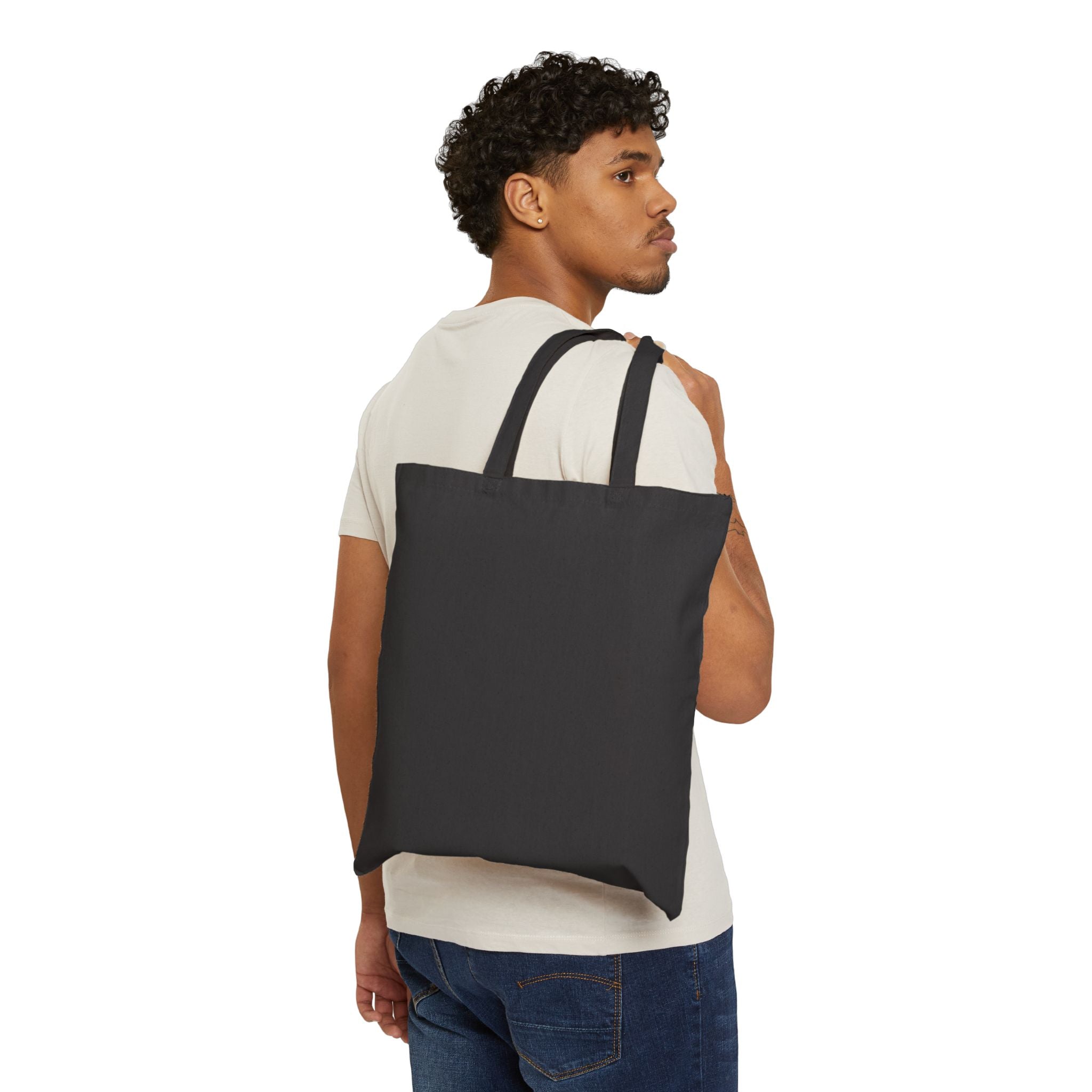 Tote Bag — Retro Script Pattern Repeating '000' Cotton Canvas Tote