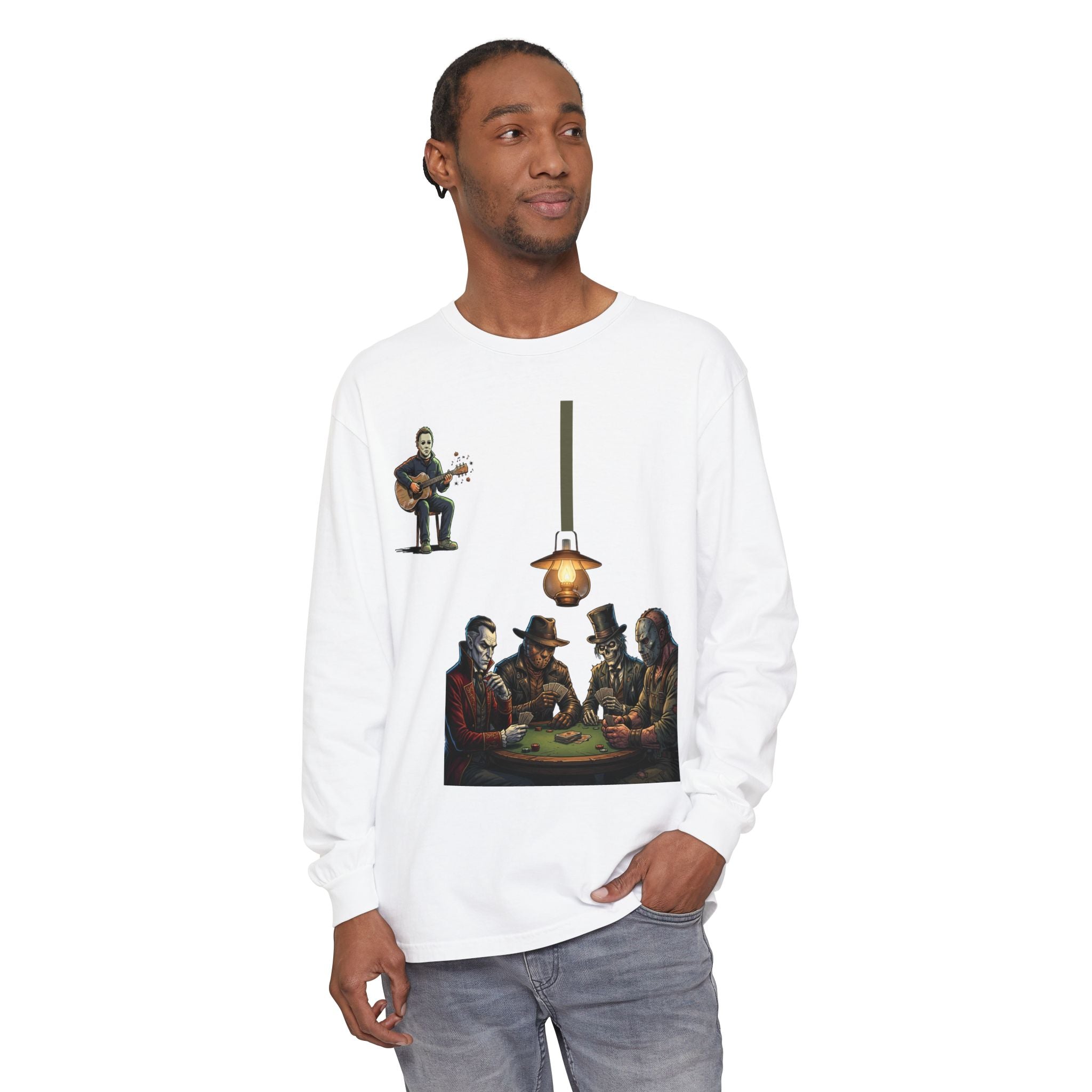 Horror Icons Poker Night Long Sleeve Tee