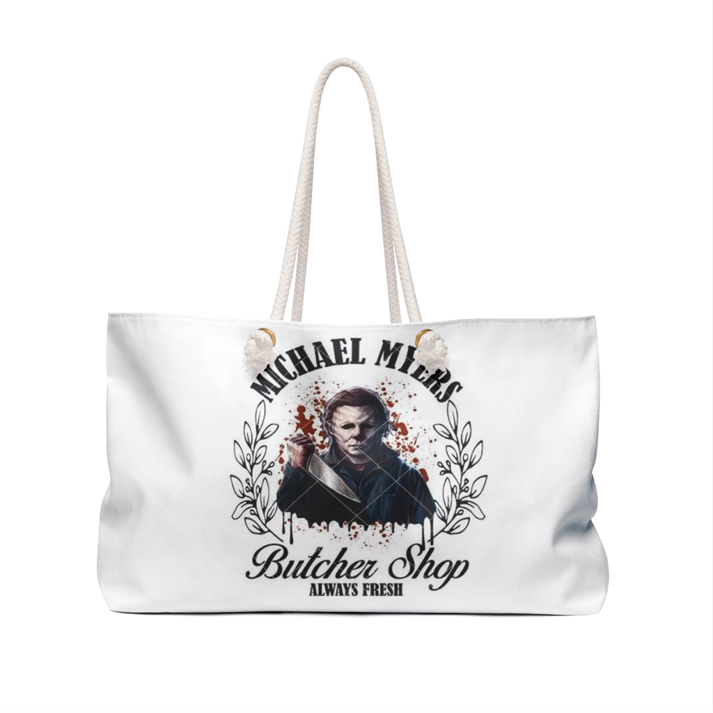 Horror Movie Butcher Shop Weekender Bag — 'Butcher Shop Always Fresh' Travel Tote