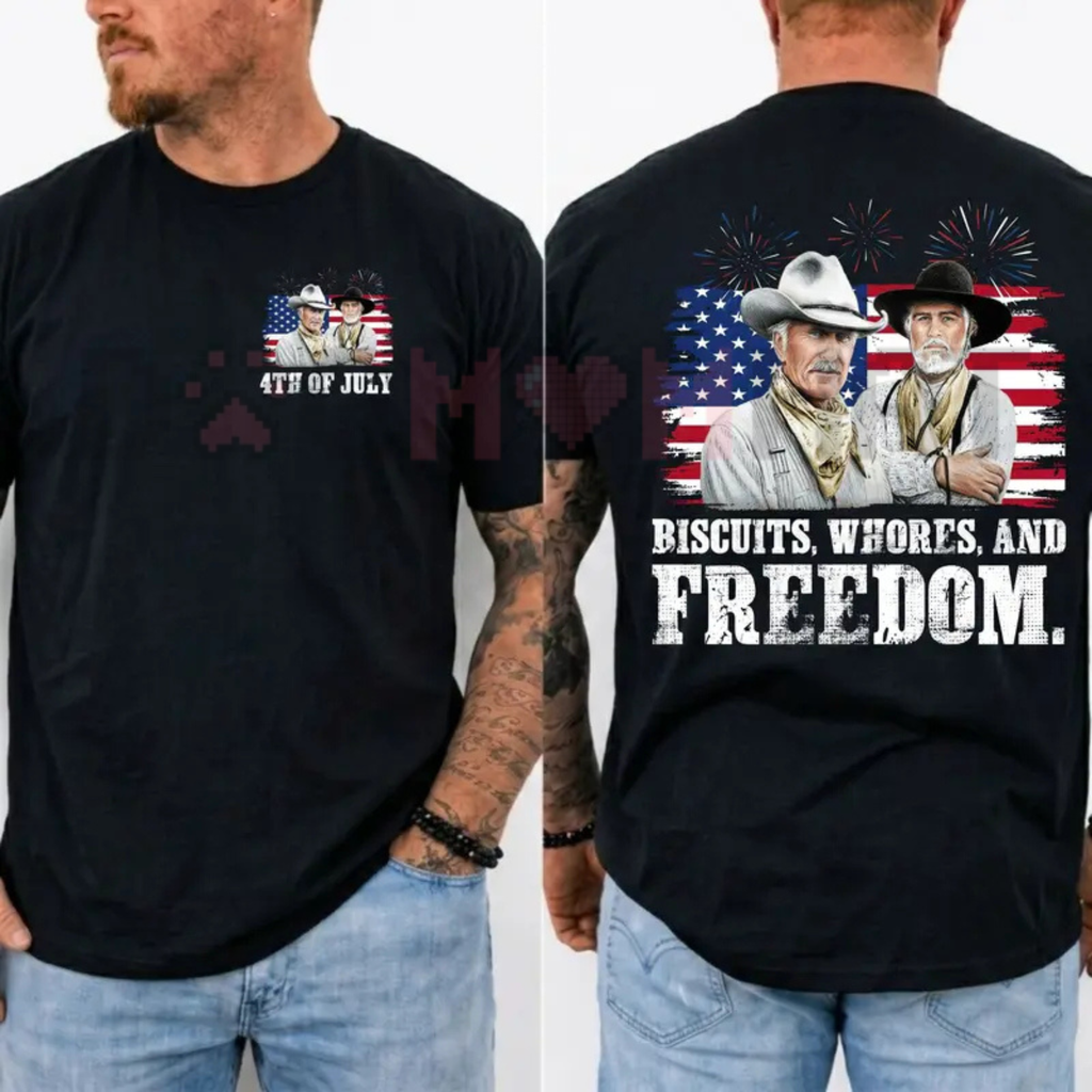 Vintage "Biscuits And Whores" Western Movie T-Shirt