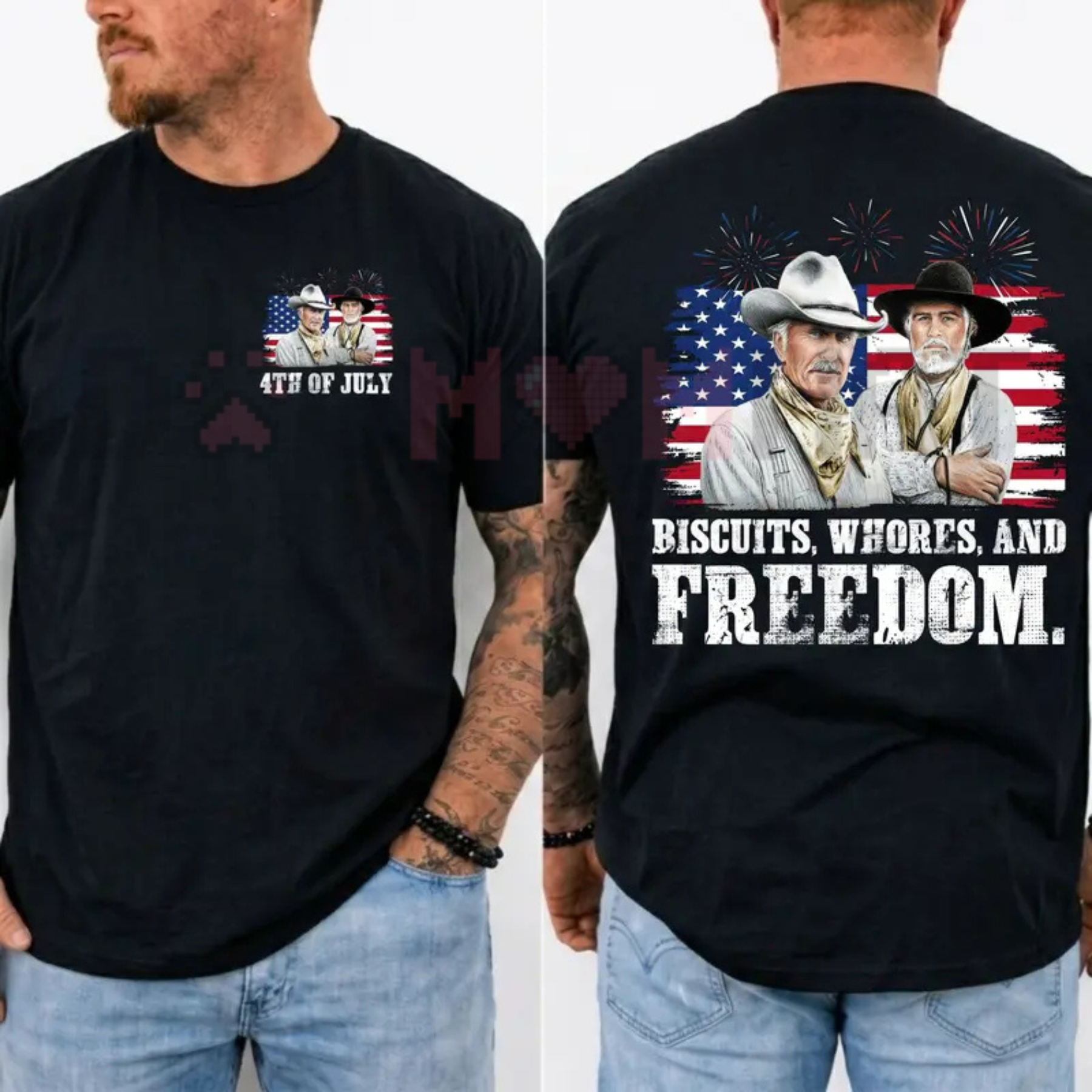 Vintage "Biscuits And Whores" Western Movie T-Shirt