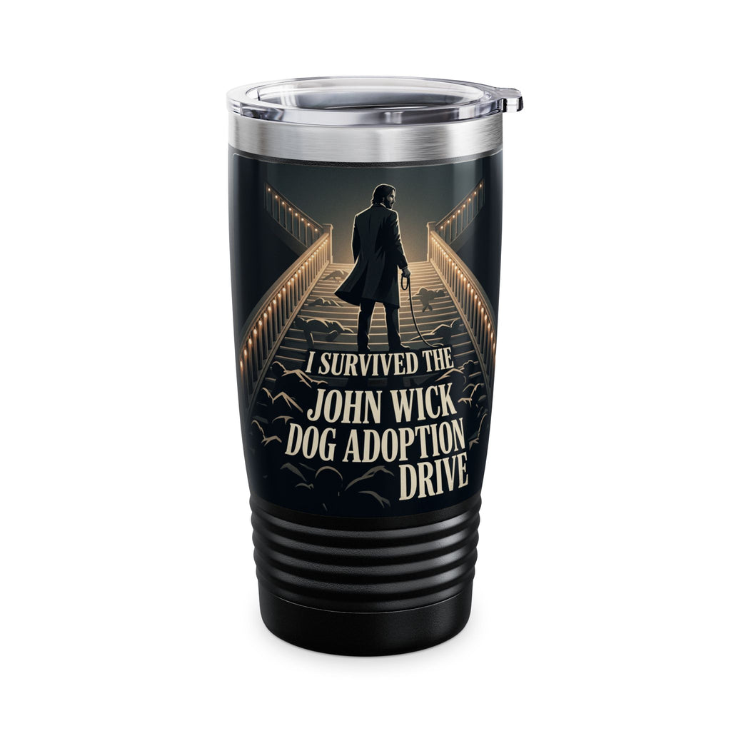 20oz Tumbler — "I Survived the John Wick Dog Adoption Drive"