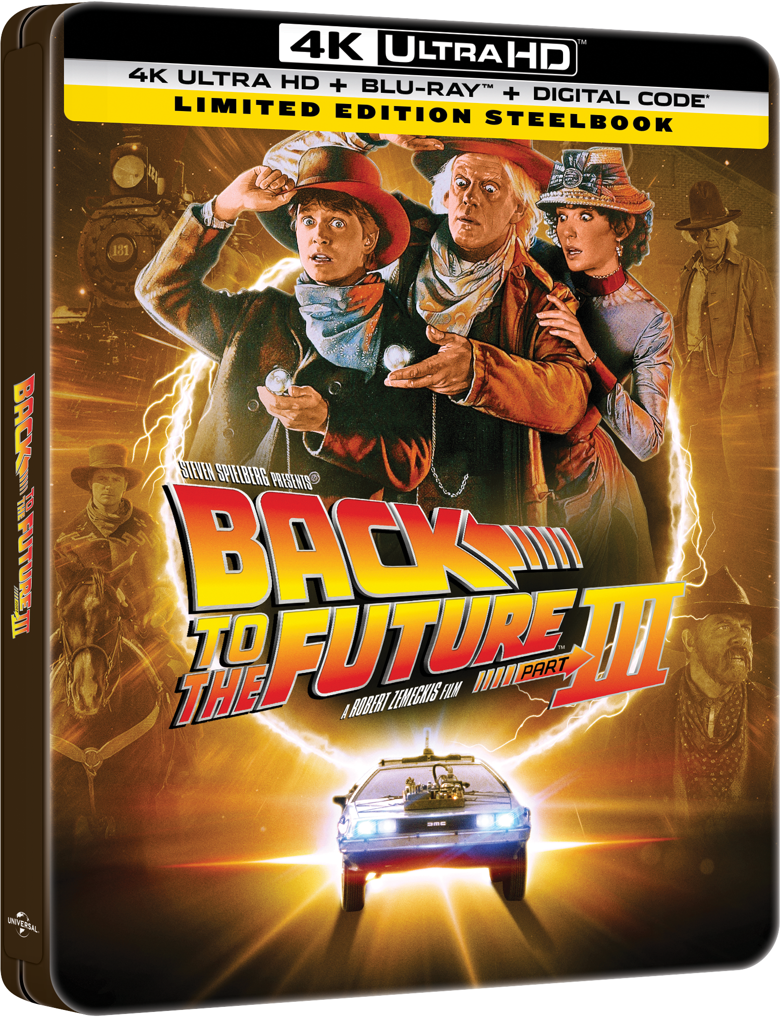 Back to the Future Part III Limited Edition Steelbook (4K Ultra HD + Blu-ray™ + Digital Code) [2025]